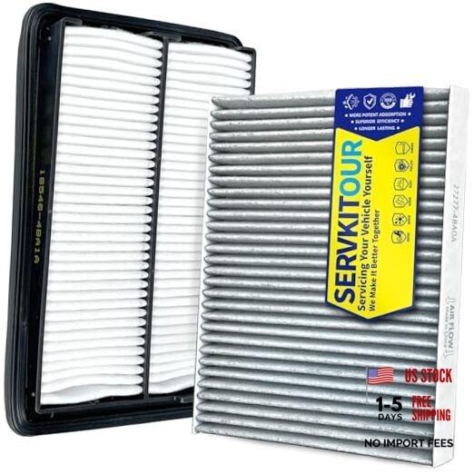 Engine Cabin Air Filter Set for Rogue 2.5L Gas (2014-2020)/ 2.0L Hybrid (2017