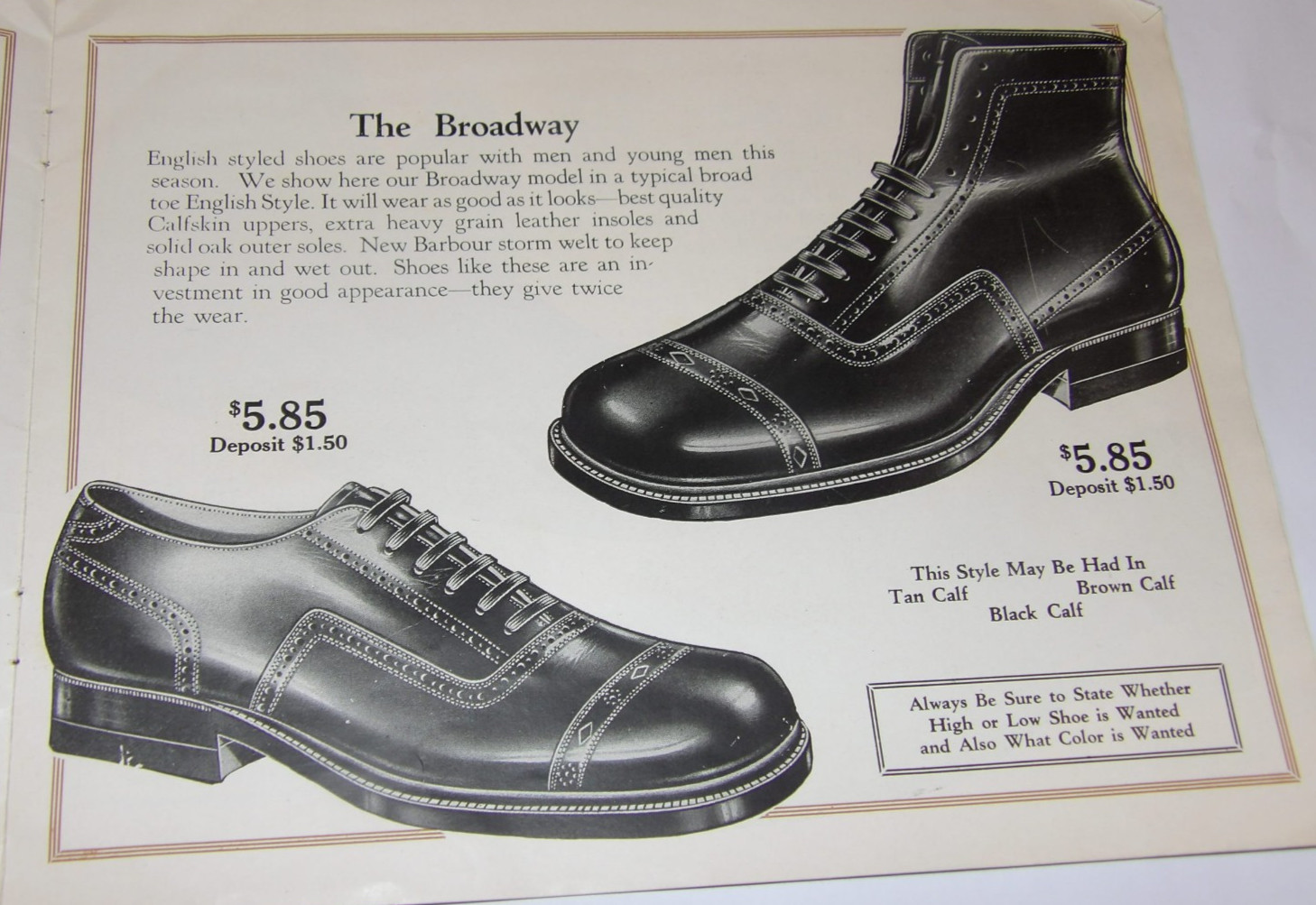 VINTAGE 1926 MEN'S & WOMEN'S SHOE CATALOG! BOOTS! PICTURES & PRICES! WORK/DRESS!