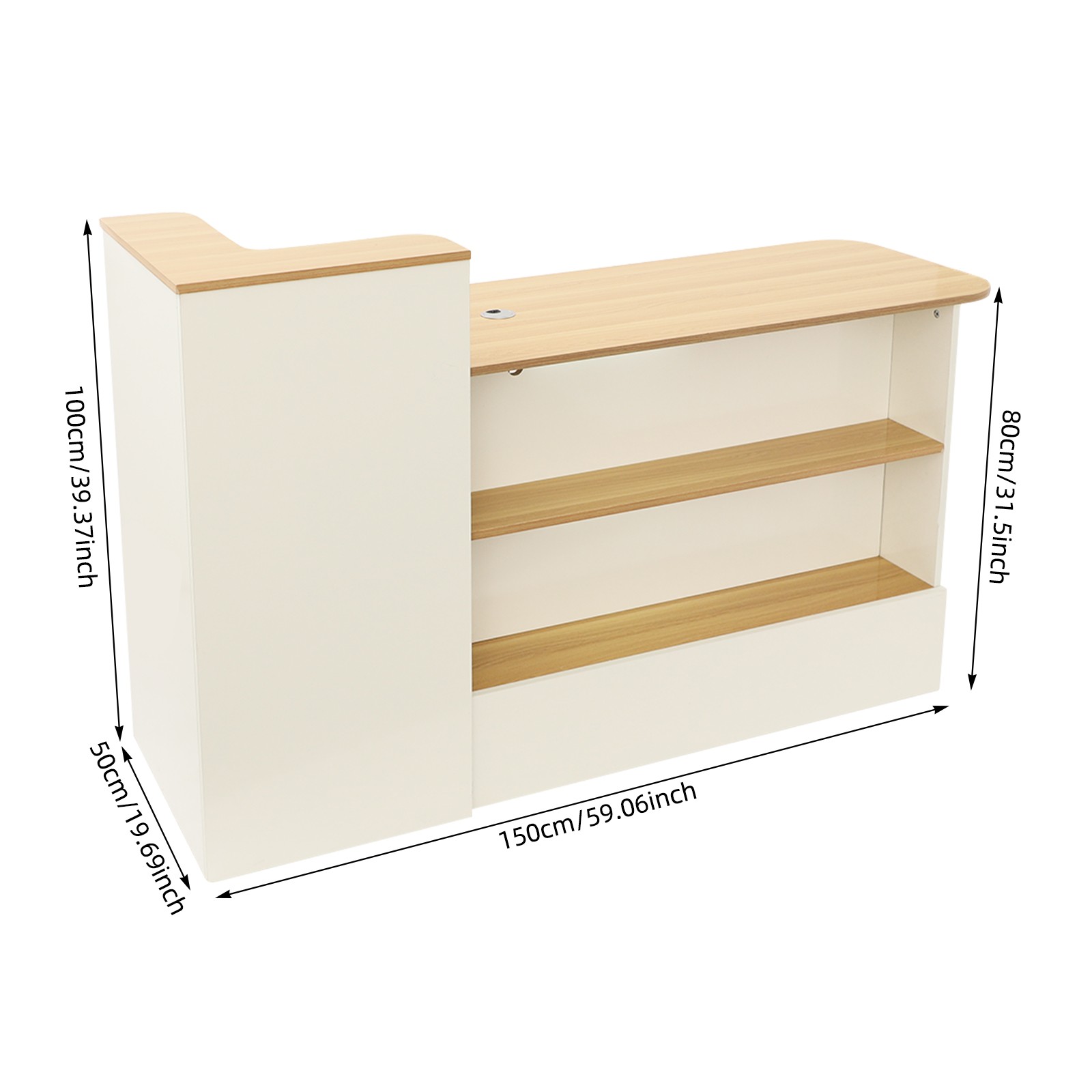 Computer Desk Reception Desk With A Lockable Drawer Storage For Home Office