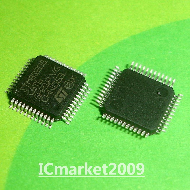5 PCS STM8S208C8T6 LQFP48 STM8S208 24 MHz STM8S 8-Bit MCU 10-bit ADC 64KB Flash