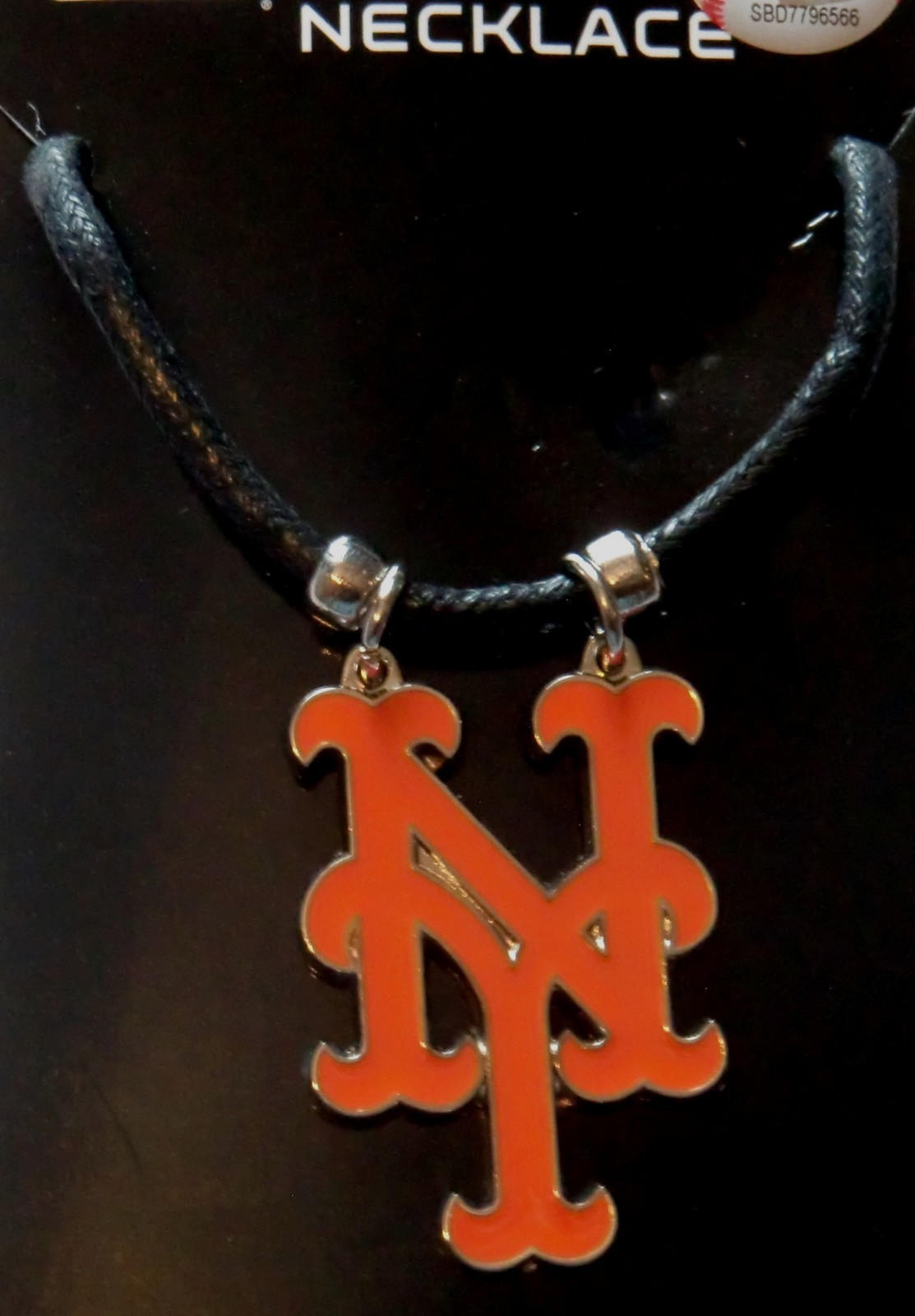 New York Mets Cord Necklace w/ Logo Charm MLB Licensed Baseball Jewelry