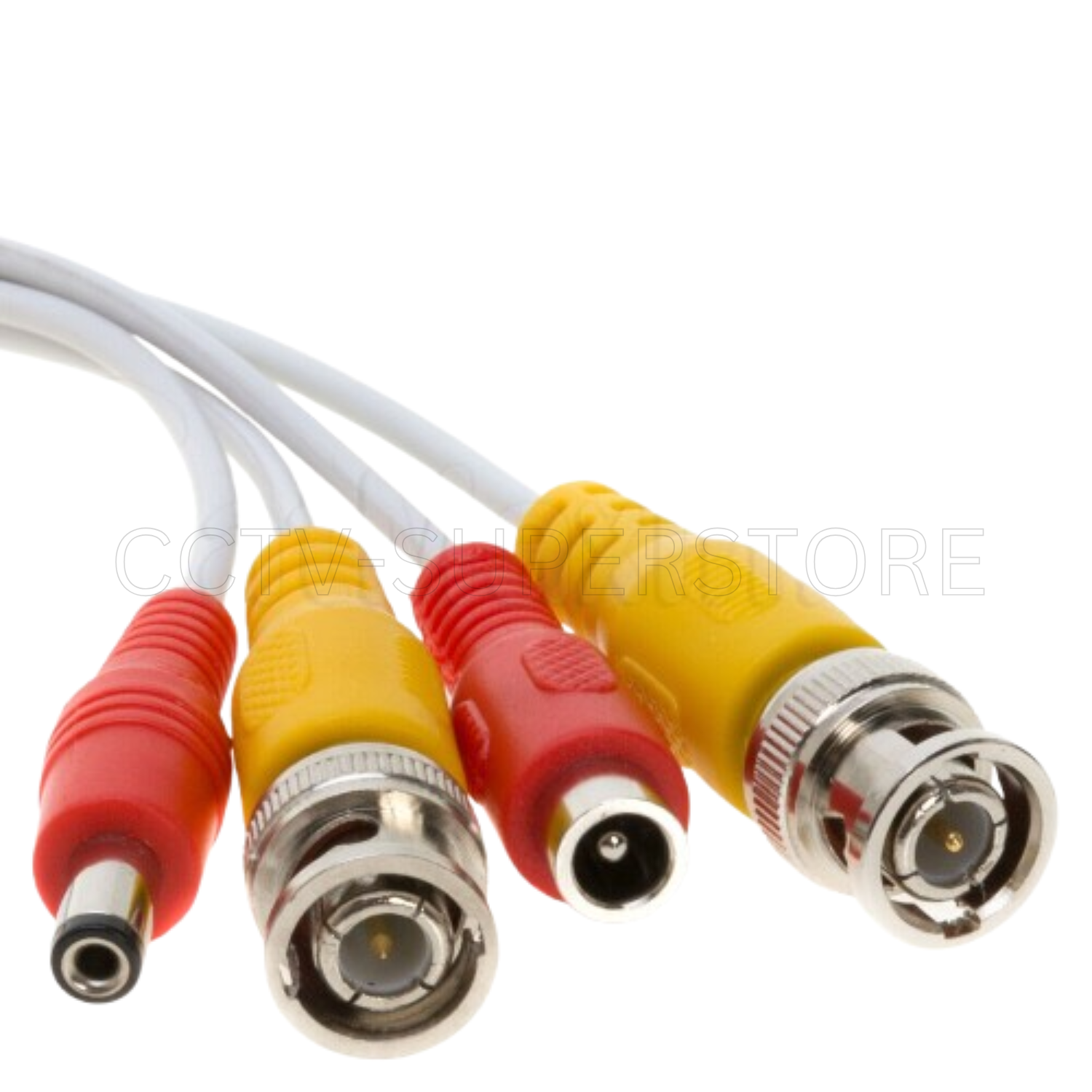 CCTV Security Camera Cable BNC Extension Power Surveillance DVR 10FT-100FT White
