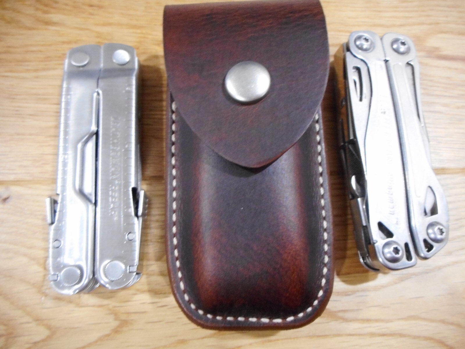 Leatherman Wingman or Rebar leather sheath. Plain flap. Sheath only.