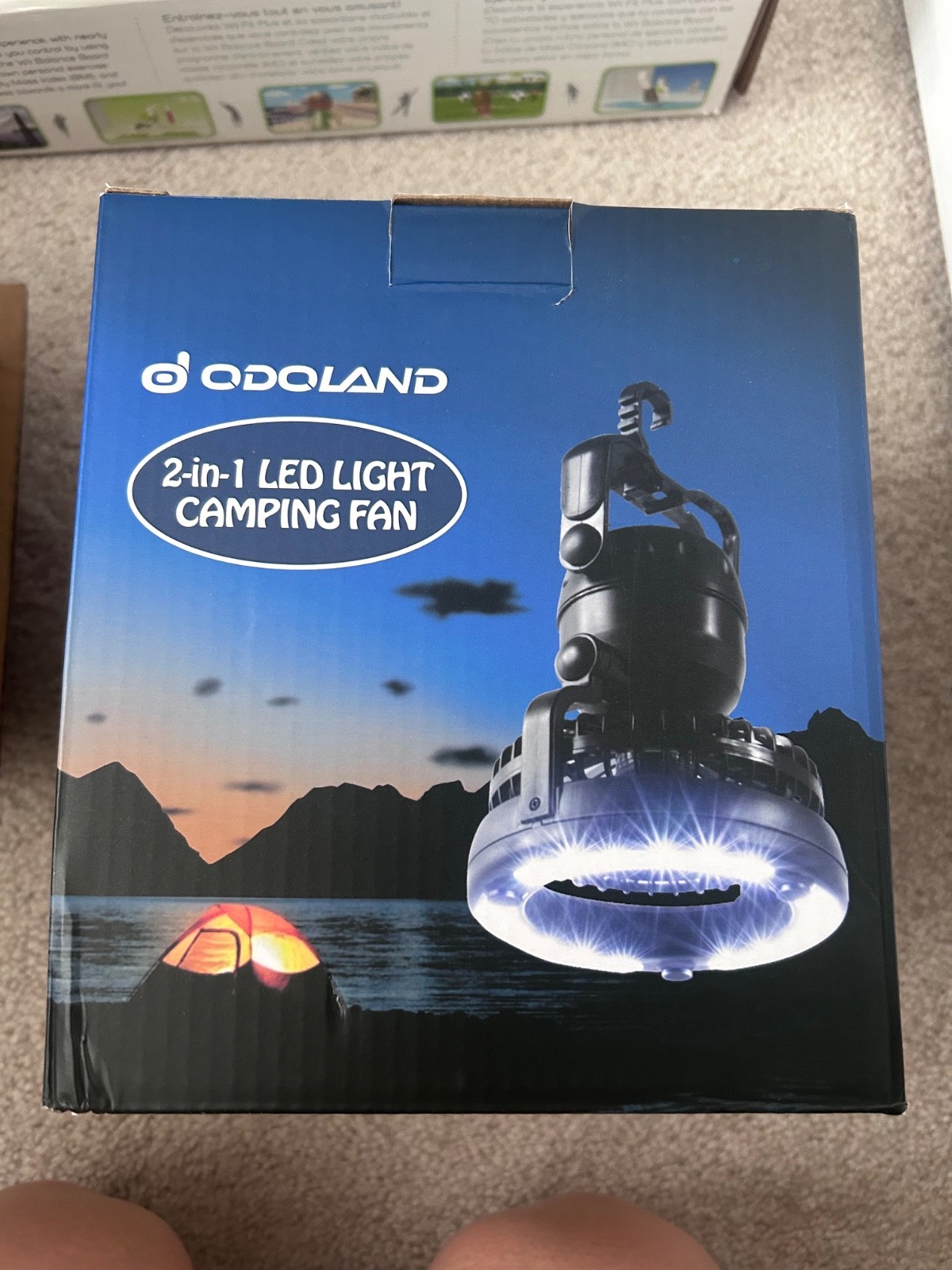 ODOland 2 IN 1 Portable Tent 18 LED Light Lantern Lamp w/ Fan Camping-NEW