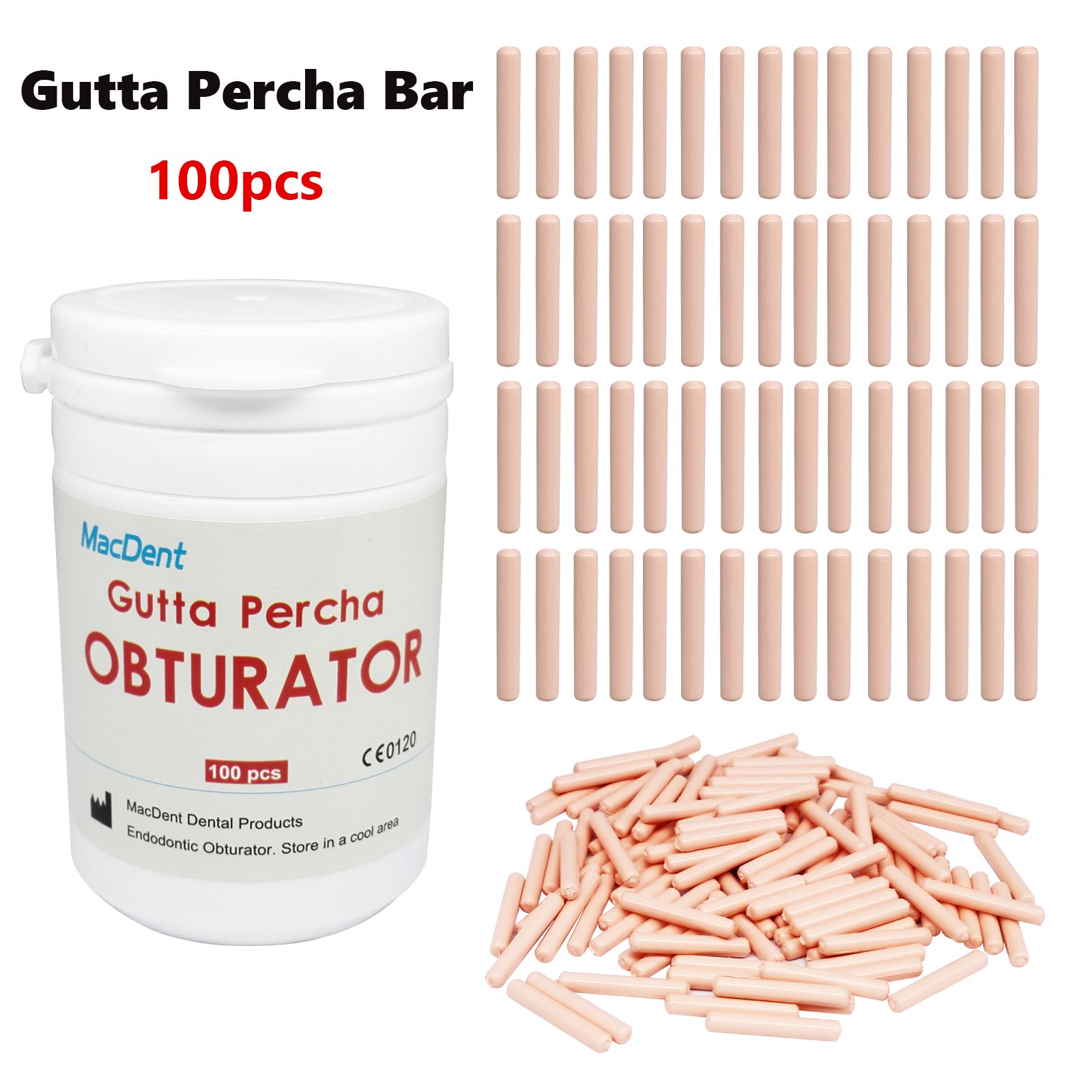 100Pcs/Bottle Dental Gutta Percha Bar Burs Pellet Bar for Obturation System