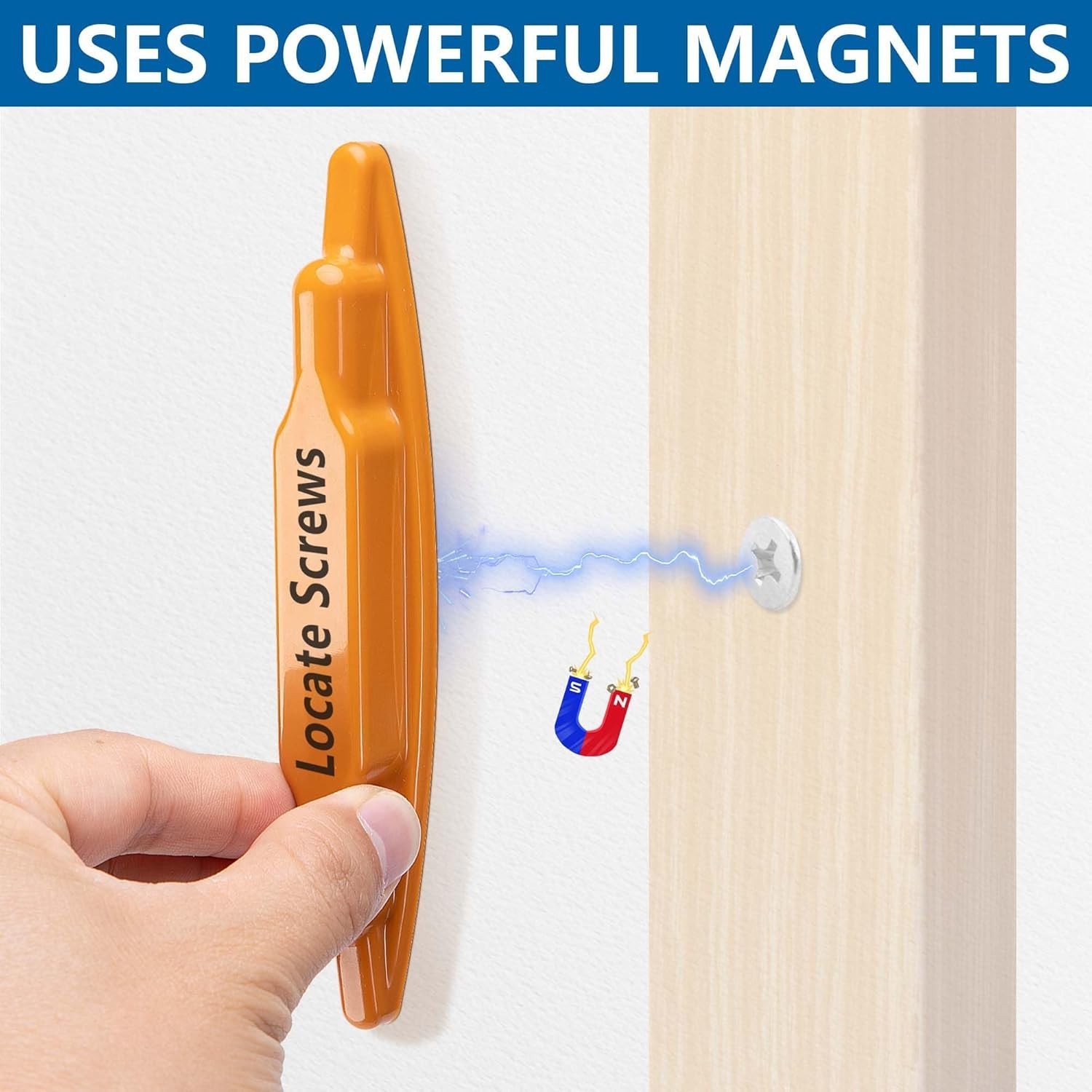 2 Pcs Stud Finder Magnet, Powerful Magnetic Stud Detector, Compact Wall Metal...