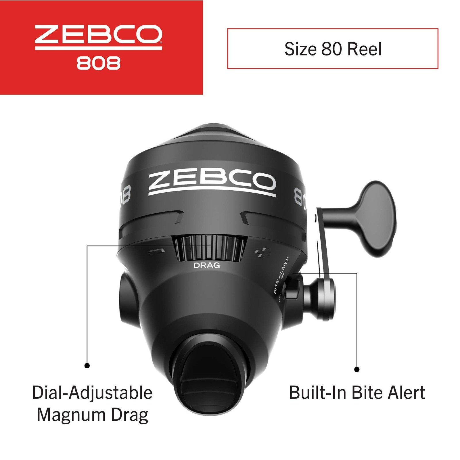 Zebco 808 Spincast Fishing Reel, Size 80 Reel, Changeable Right- or Left-Hand Re