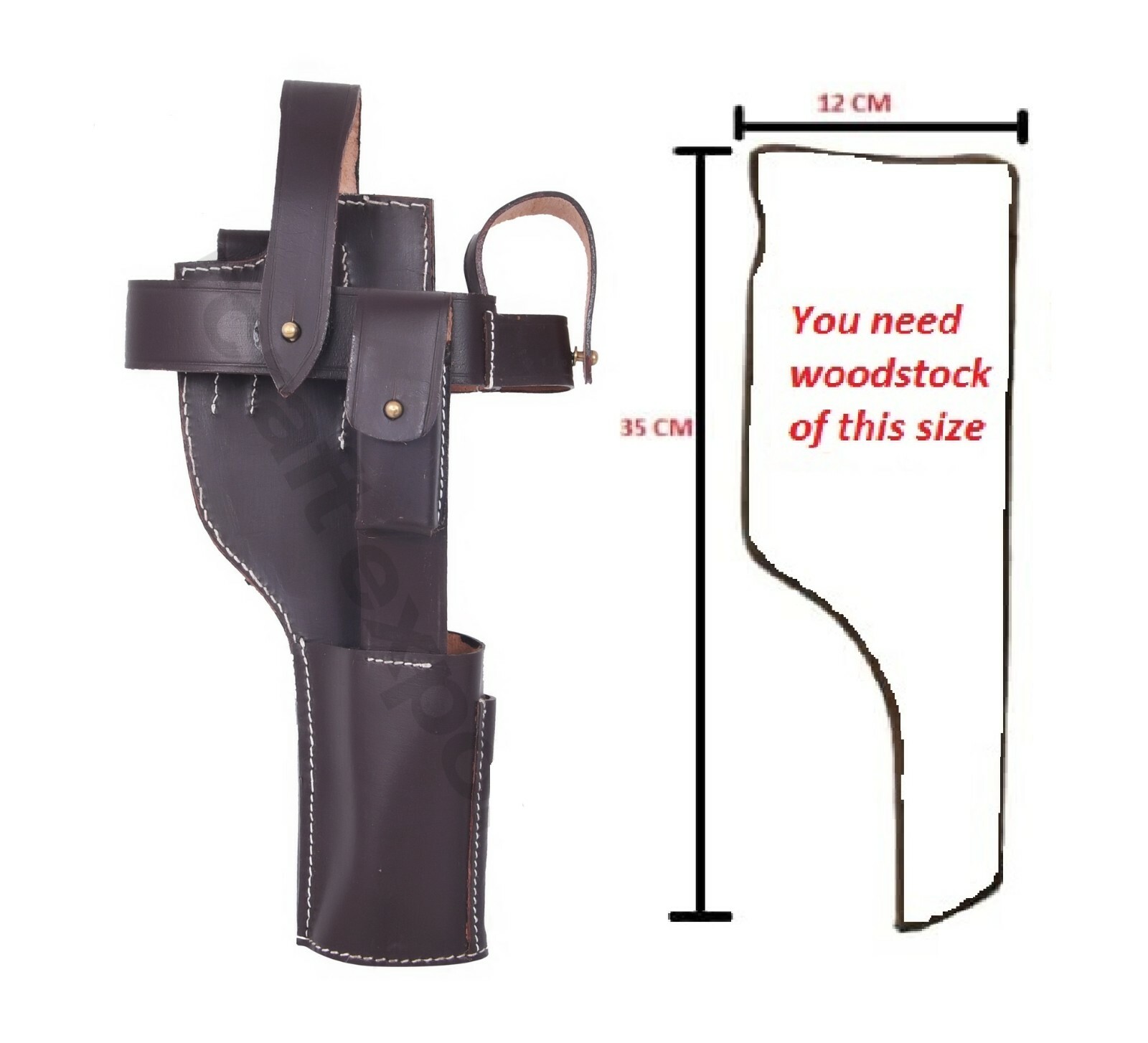 German C96 Broomhandle Mauser Holster Brown Repro