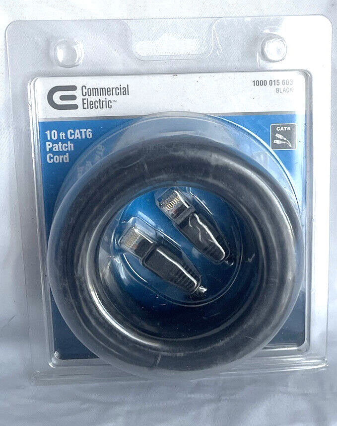 Black 10ft CE TECH CAT6 Patch Cord! Brand NEW, Still Sealed! Never Opened!