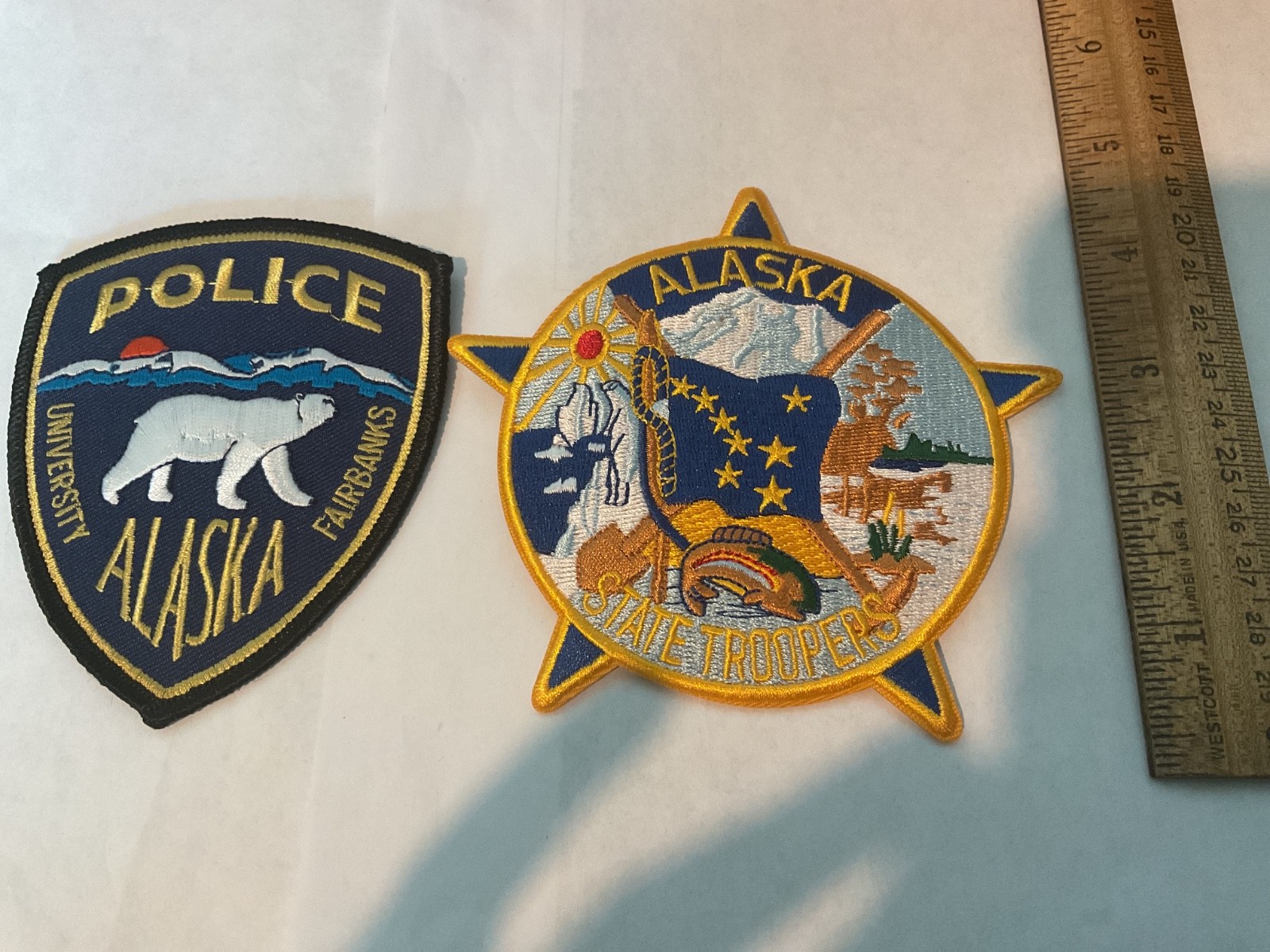 University Fairbanks Police and Alaska State Troopers Patch Set New Tracking