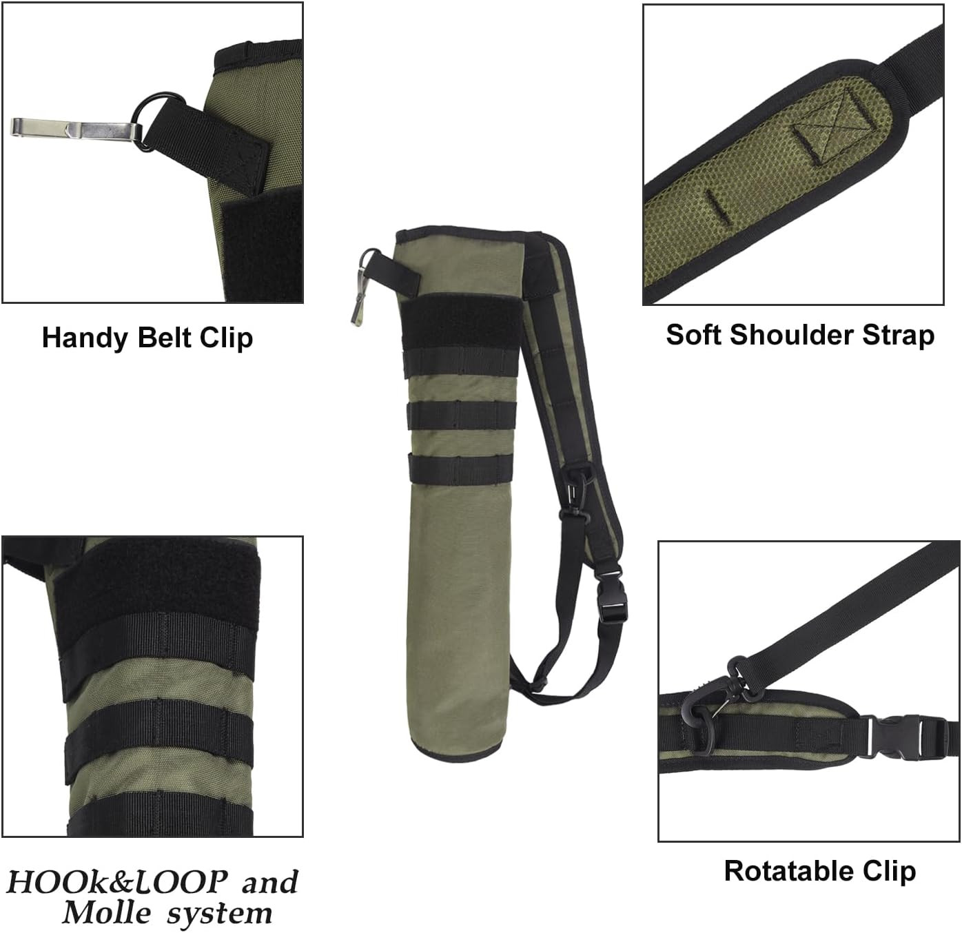 KRATARC Archery Lightweight Back Arrow Quiver Dual Use Foldable Compact Hip