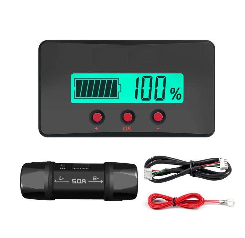 Coulomb Meter 0-500A DC 8V 120V with ABS Housing for Solar RV Applications