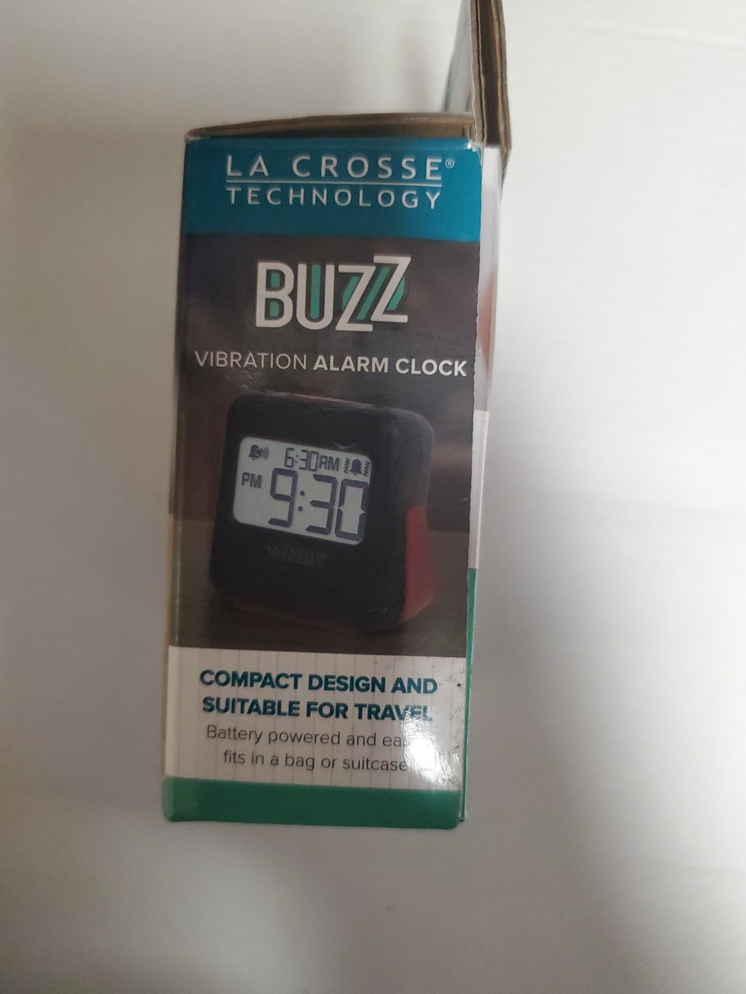 617-147 La Crosse Technology BUZZ Vibration Battery Powered Digital Alarm Clock