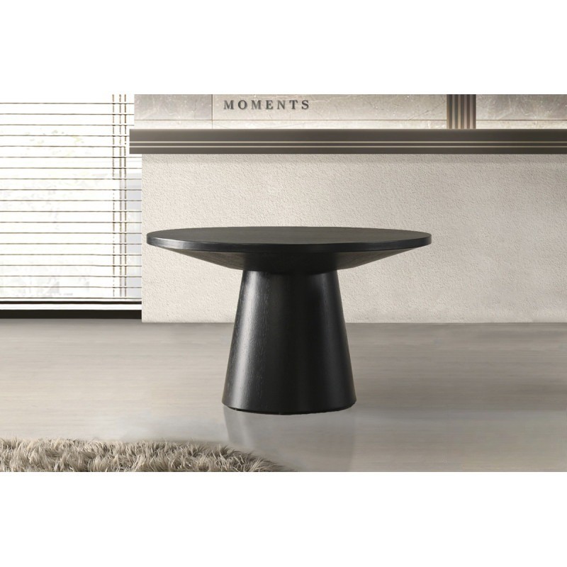 29 in. Round Wood Coffee Table Modern Living Room Sofa Table with Pedestal Base,