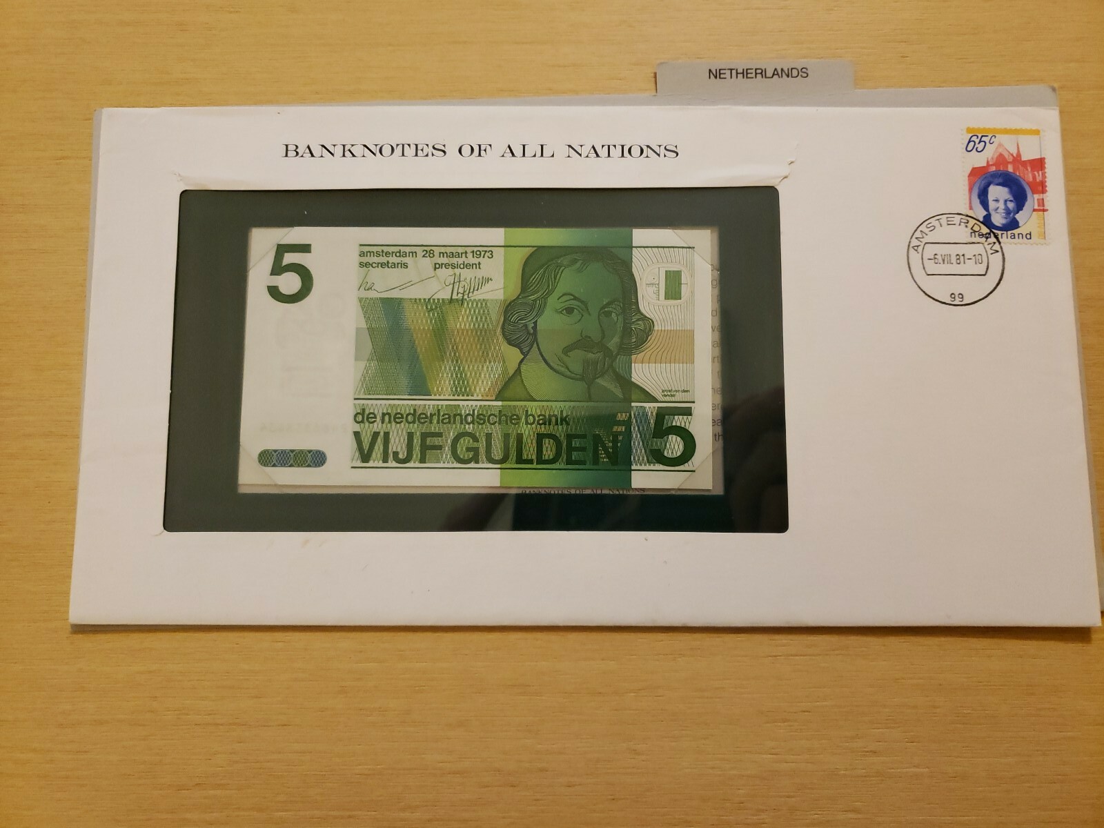 🇳🇱 Banknotes of all Nations Netherlands 5 Gulden 1973 P-95 UNC 51121-2