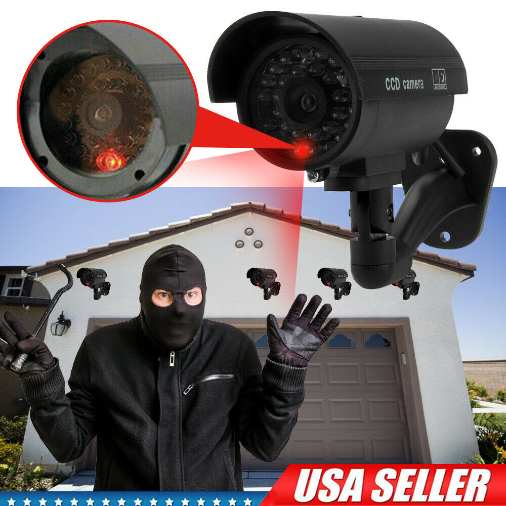 Wireless Fake CCTV Camera Outdoor Dummy Security Waterproof IR LED
