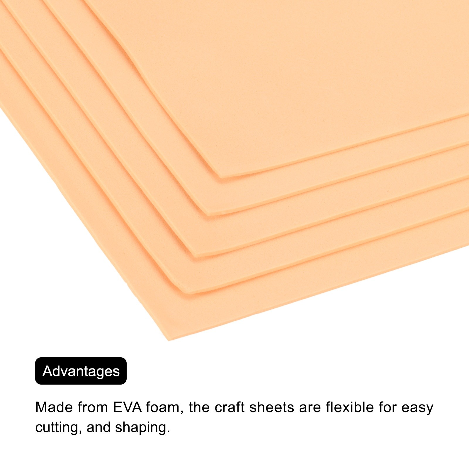 EVA Foam Sheets Beige 19.7 Inx19.7 in 2mm Thick Crafts Foam Sheets 5Pcs