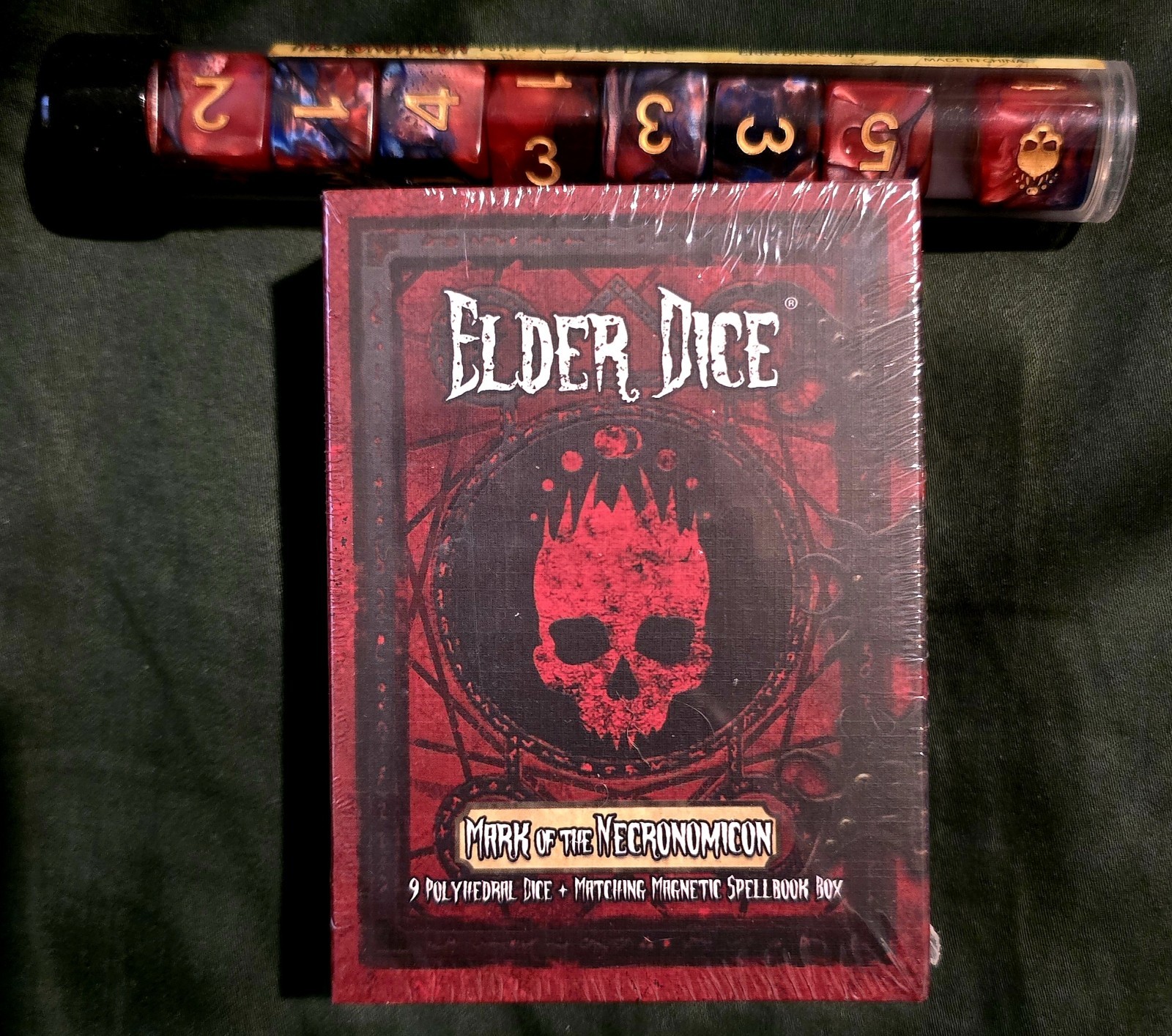 Elder Dice - Mark Necronomicon - ELDRITCH - 9 RPG Polyhedral Set & 9 6-Sided Set