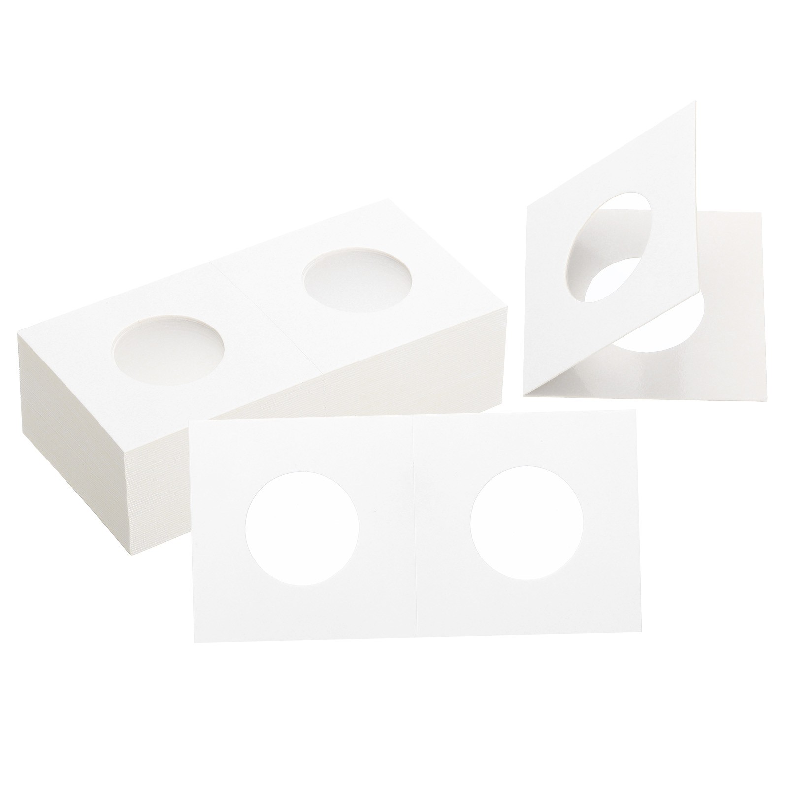 2 x 2 Coin Flips, 100 Pack 25mm Cardboard Coin Holder Paper Coin Holders