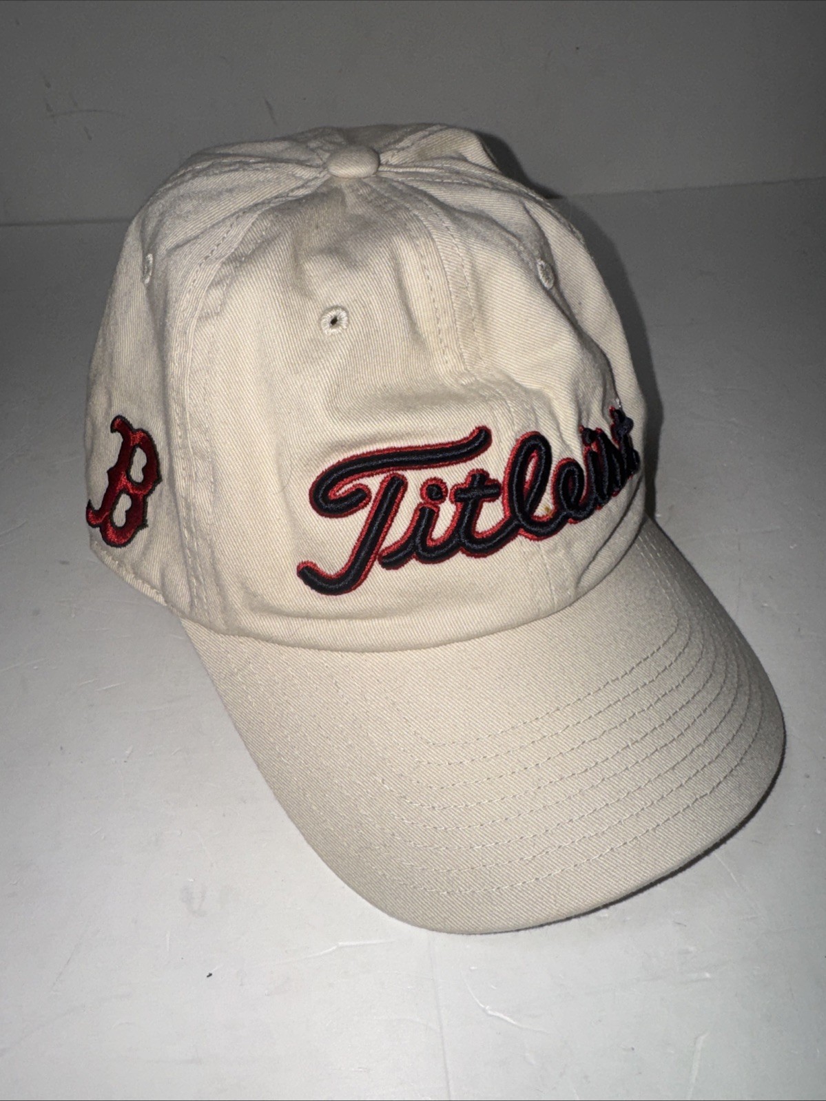 Titleist Boston Red Sox Baseball Golf Cap Hat Beige Adjustable