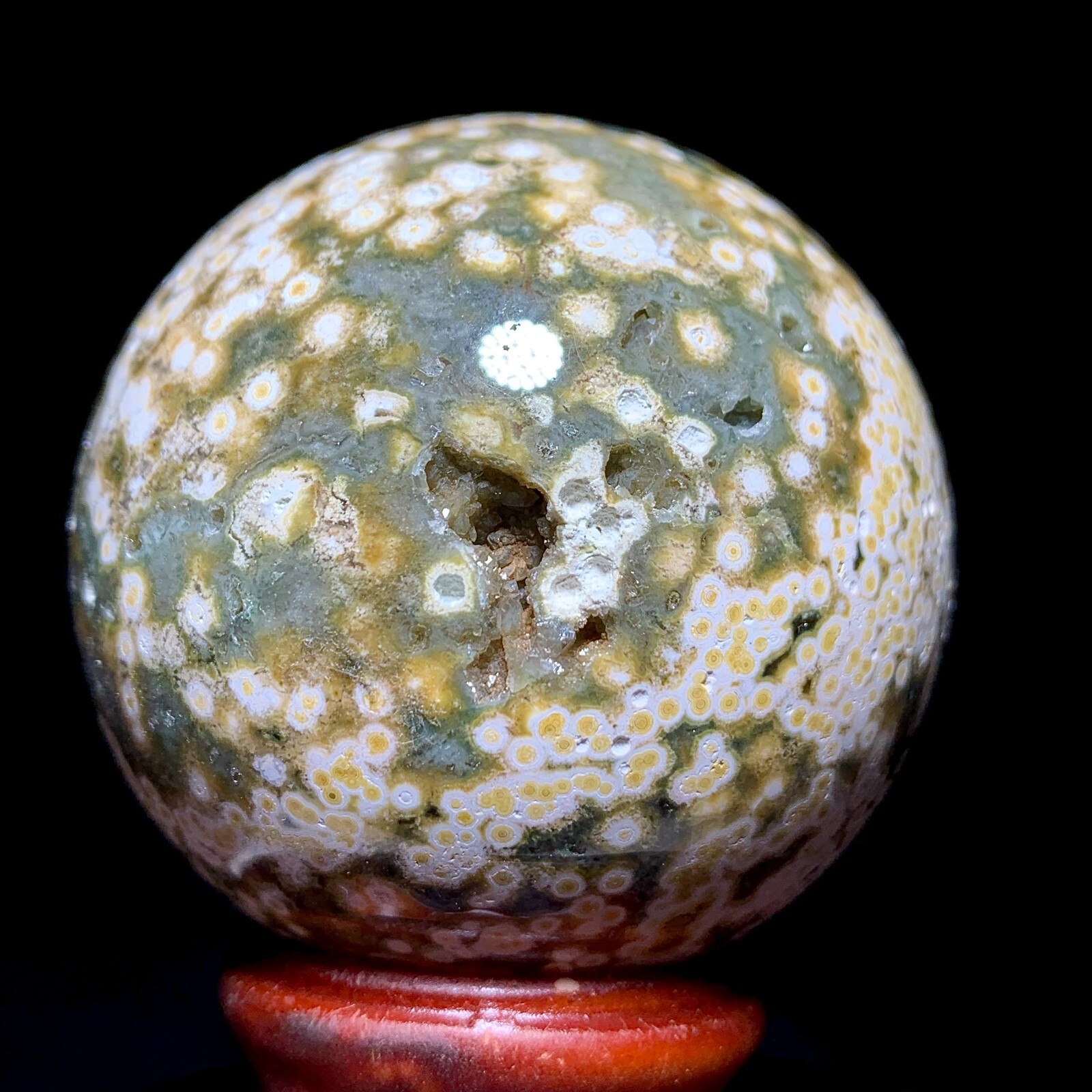 170G Natural Ocean Jasper Quartz Ball Crystal Sphere Mineral Specimen Healing