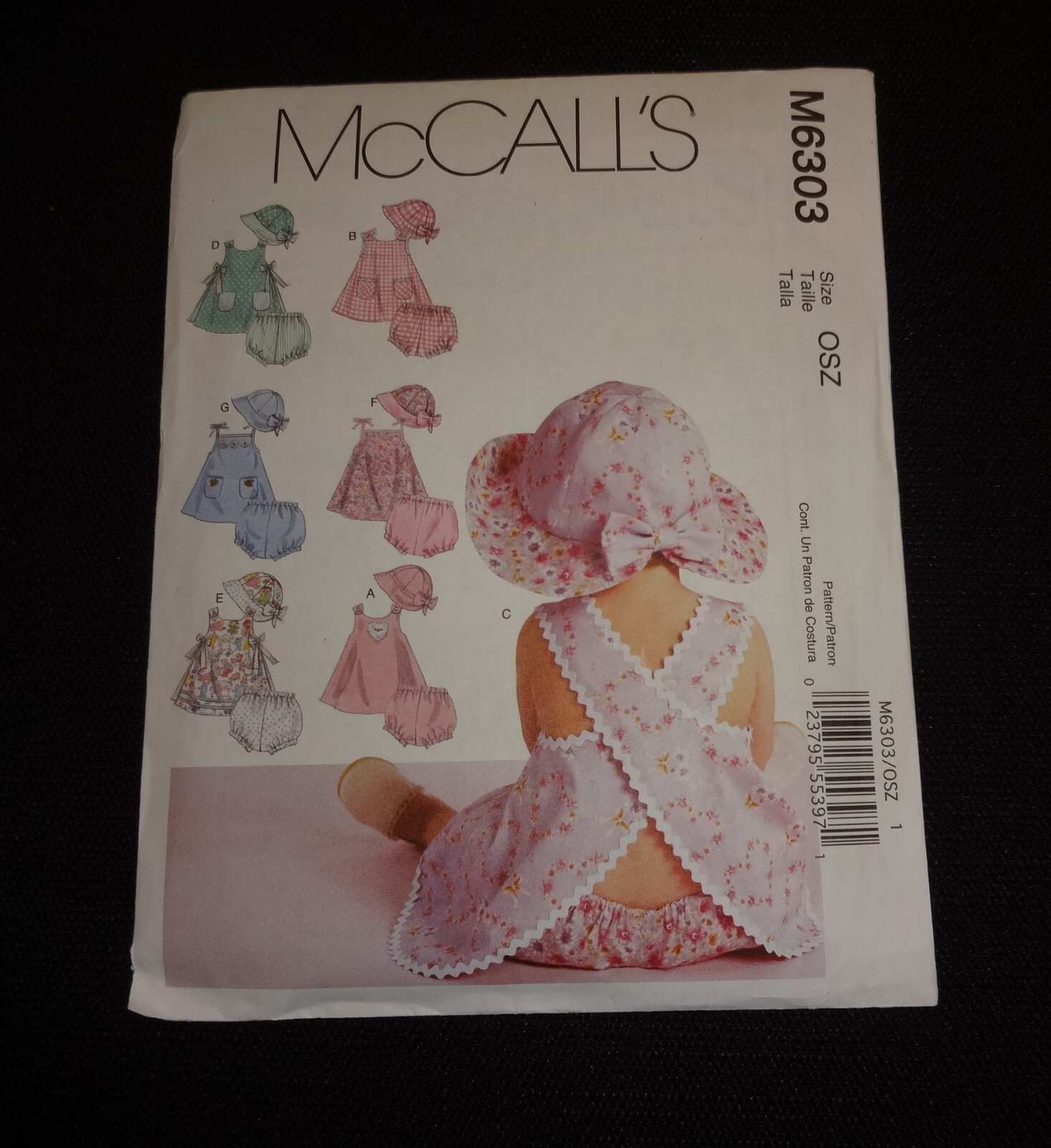 McCall's Pattern M6303 Infant One Size Dress, Panties & Hat