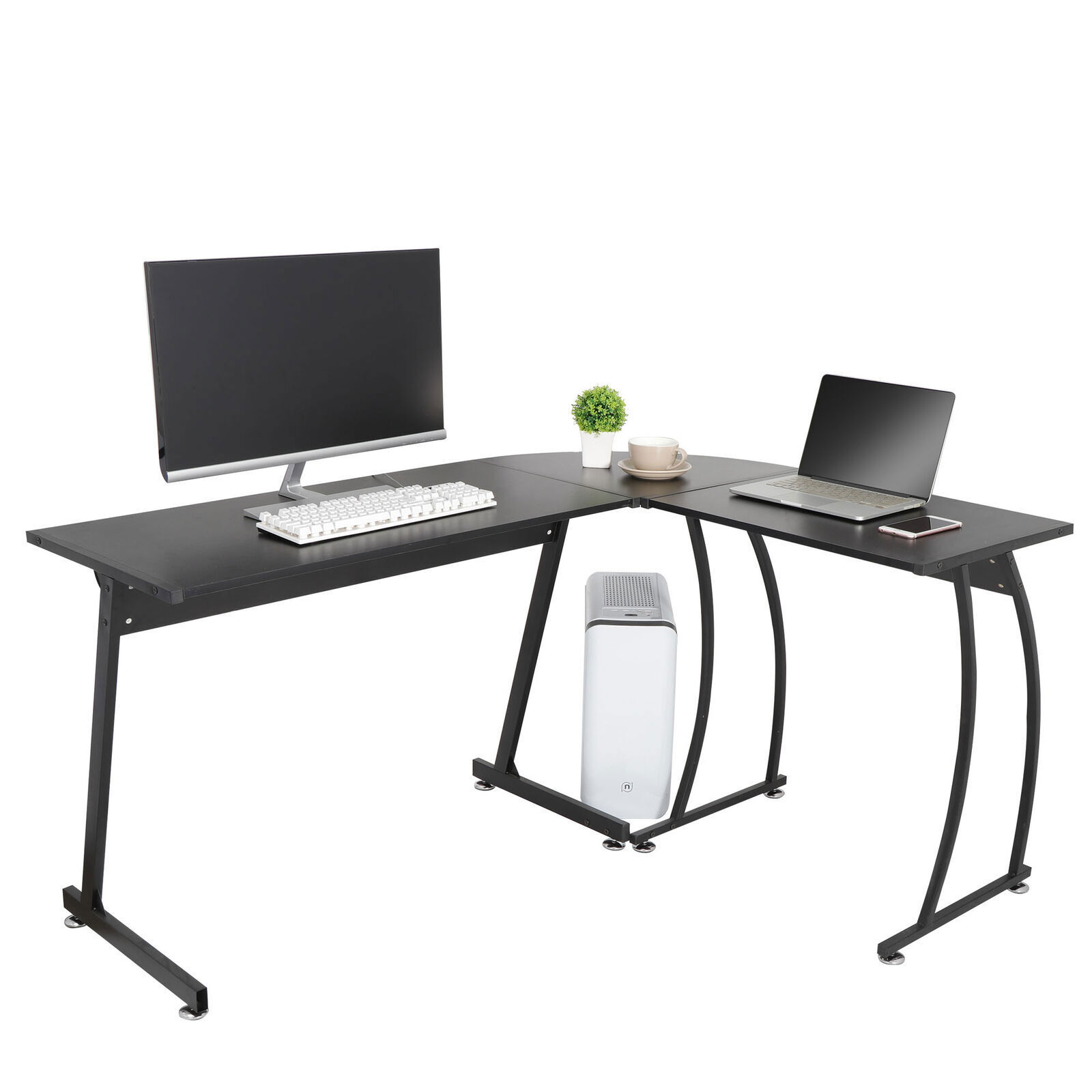 L-Shaped Computer Desk Gameing Corner Desk PC Laptop Table Workstation Home 58"