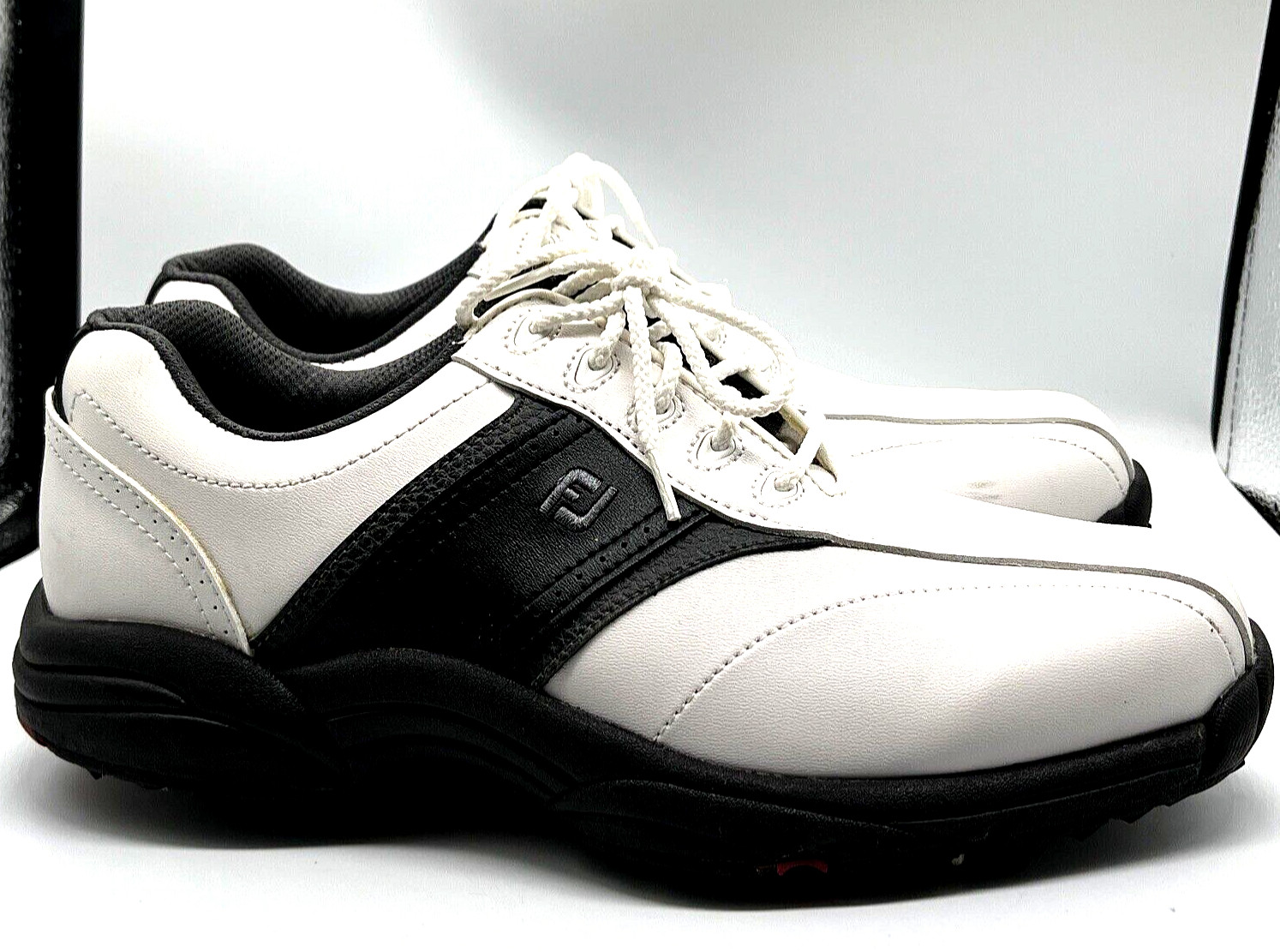 Men's Footjoy Greenjoys US Size 8M White/Black Golf Shoes #45463.