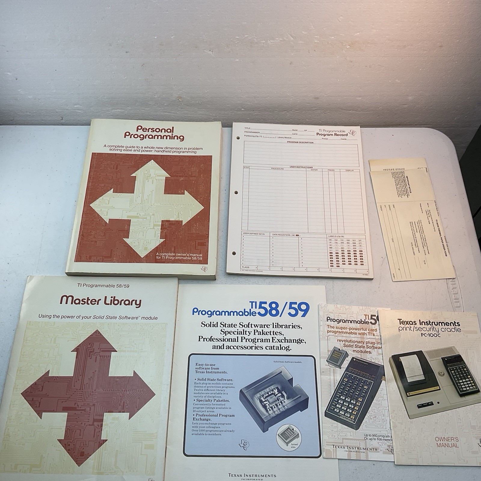 TI Programmable 58/59 Master Library Personal Programming Manual's Book's Record