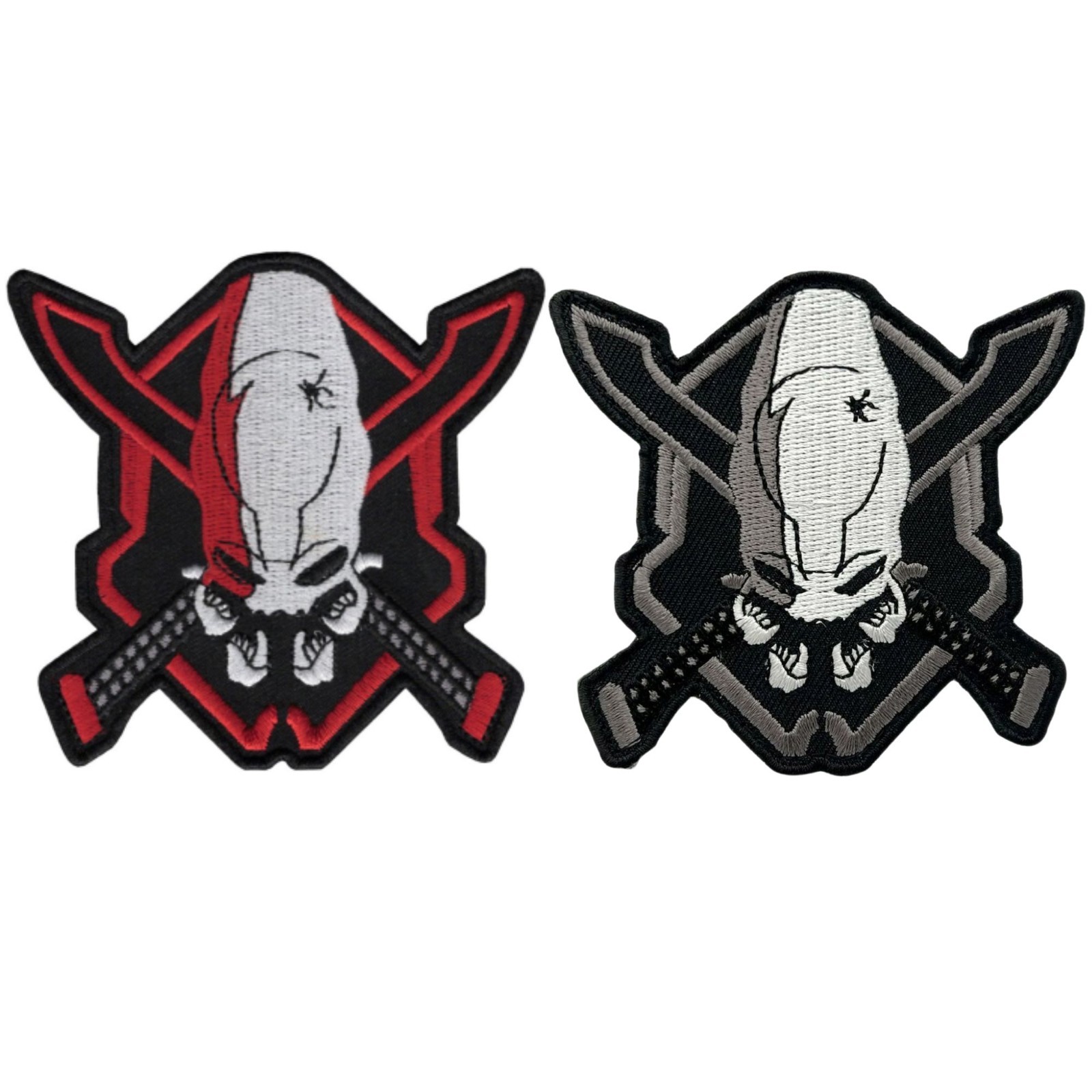 2 PC Legendary Red Skulls Tactical Patch 3.5 Inch Hook Fastener