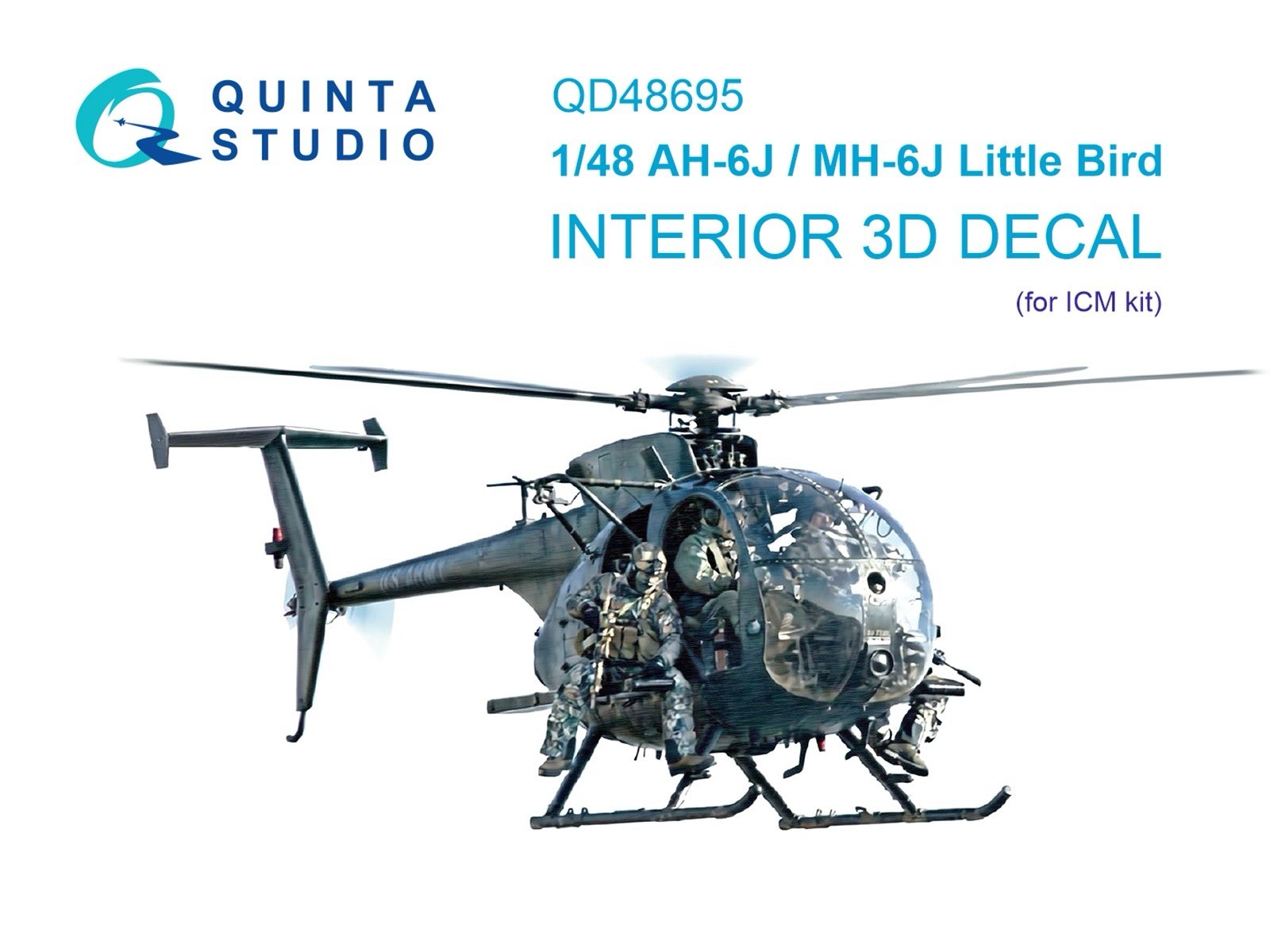 1/48 Quinta Studio Interior 3D Decal 48695 AH-6J MH-6J Little Bird ICM