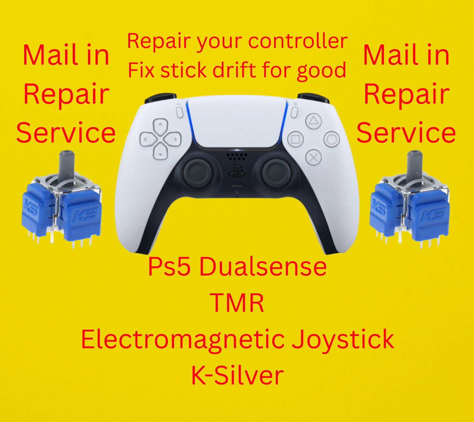 Repair Service Fix Your Playstation 5 Controller Stick Drift TMR Electromagnetic