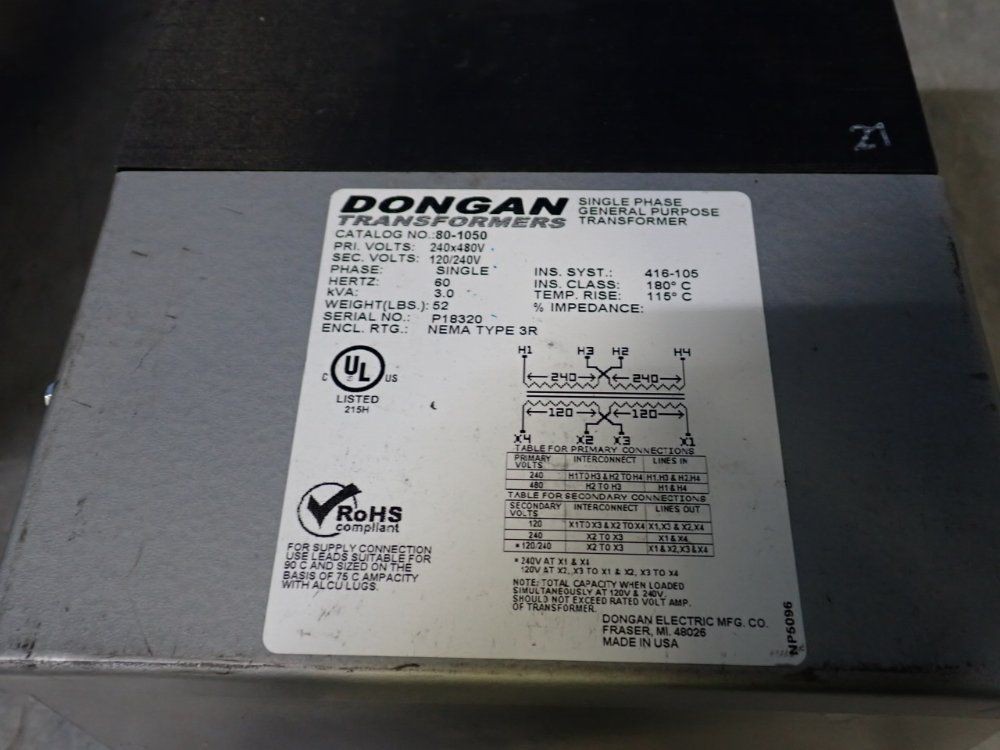 DONGAN TRANSFORMER 80-1050