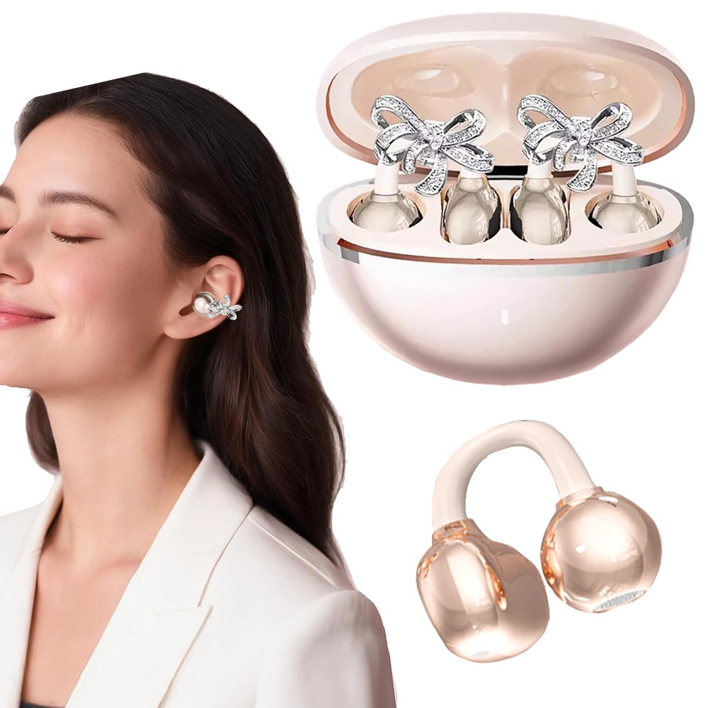Clip-On Earbuds Jewelry Wireless Bluetooth 6.0 Comfortable Open Ear Headphones