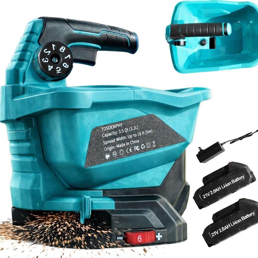 Fertilizer Spreader 3.5Qt Electric Handheld Grass Seed Spreaders Lawns