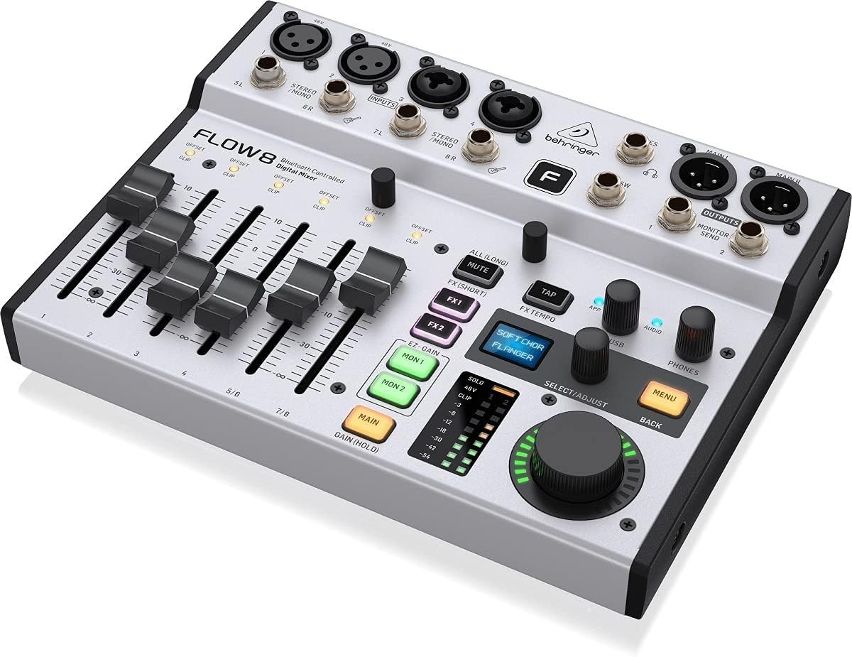 Behringer Digital Mixer 8-Channel with USB Audio Interface Bluetooth Remote