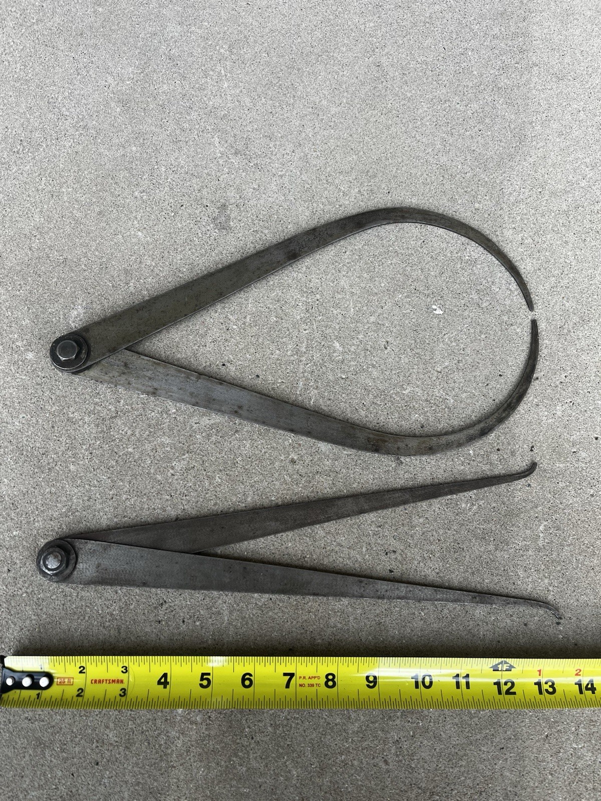 Pair Of Vintage Stiff Joint 12” Calipers Inside & Outside