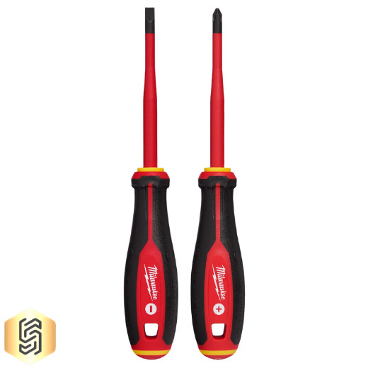 Milwaukee 48-22-2207 1000V Insulated Slim Tip Screwdriver Set 2Pc