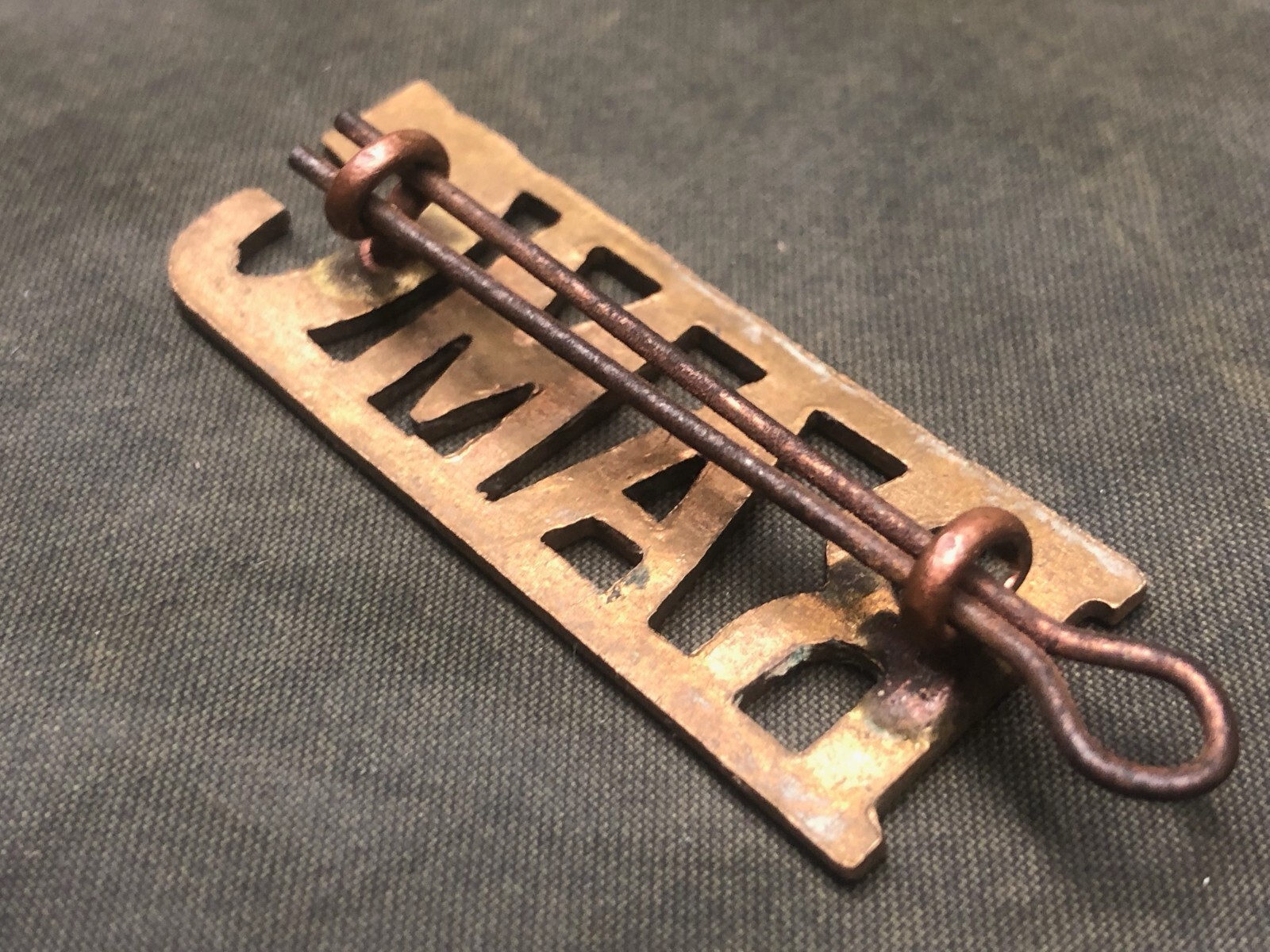 Genuine British Army Brass Shoulder Title - Royal Army Medical Corps