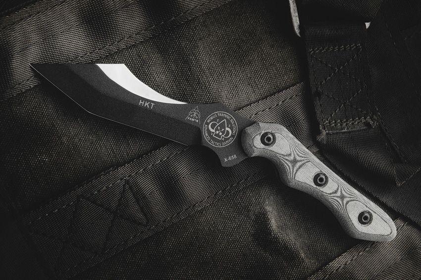 TOPS HKT-Hunter Fixed Knife 5" 1095 High Steel Full Tang Blade Micarta Handle