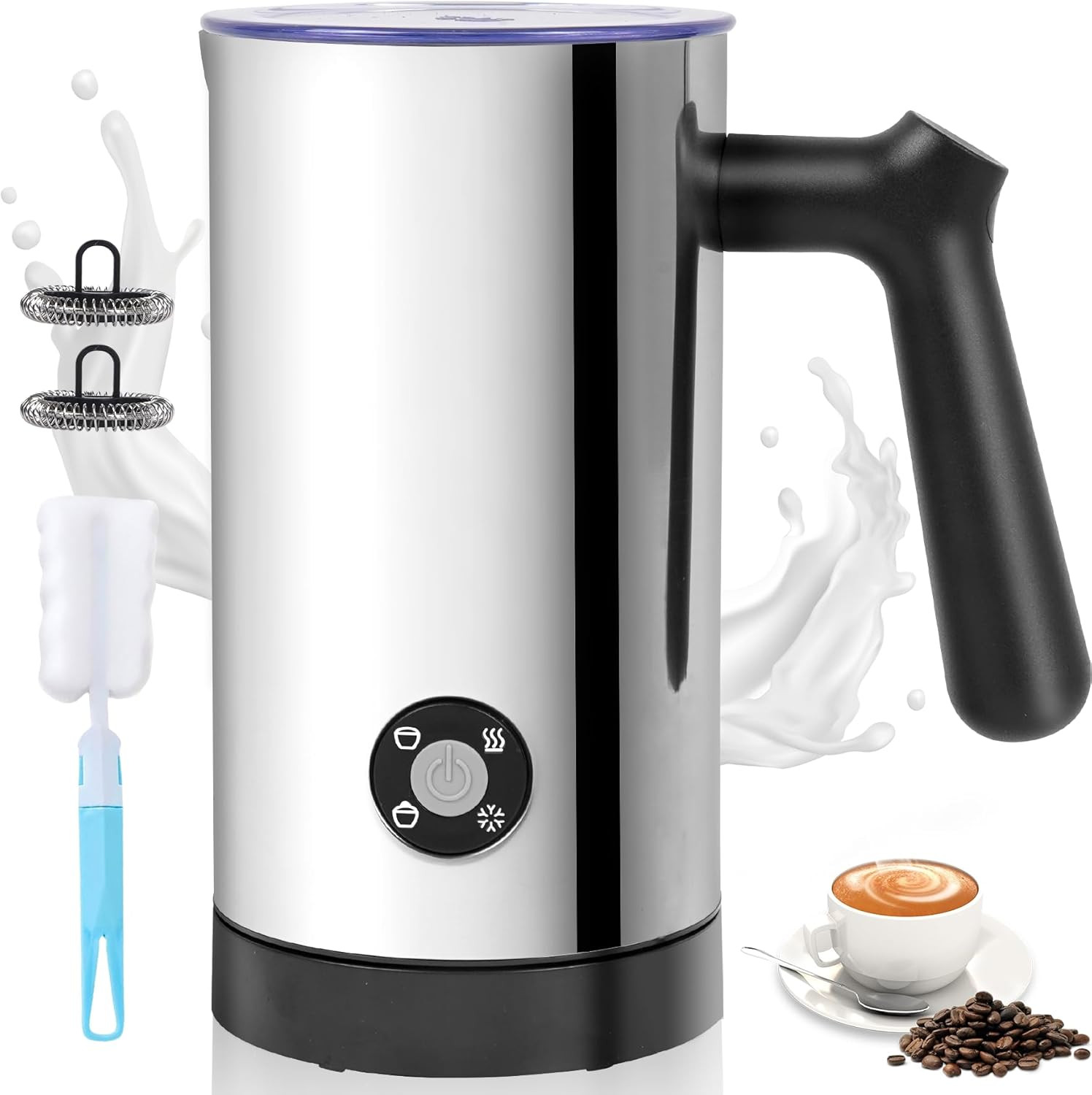 Electric Milk Frother 4-In-1 Foam Maker, Hot Cold Foam, 10.6 Oz | Electric Milk