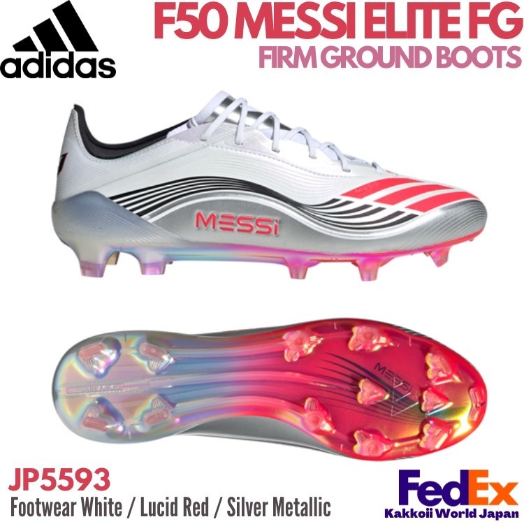 adidas Soccer Cleats F50 MESSI ELITE FG Footwear White / Lucid Red JP5593 NEW!