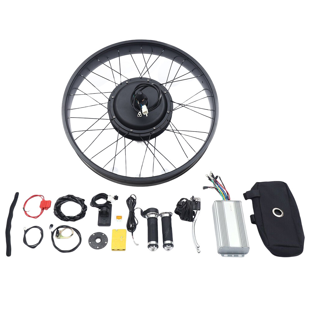 26" Rear Hub Motor LCD E-Bike Electric Bicycle Conversion Kit Fat Tire 48V 1500W