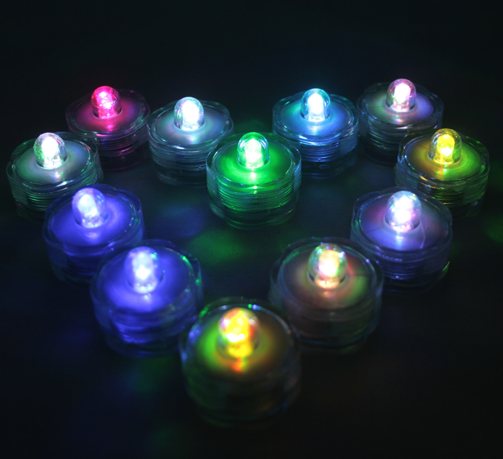 Multi-Color Changing LED superbright tealights, 12 - Candles Battery operated
