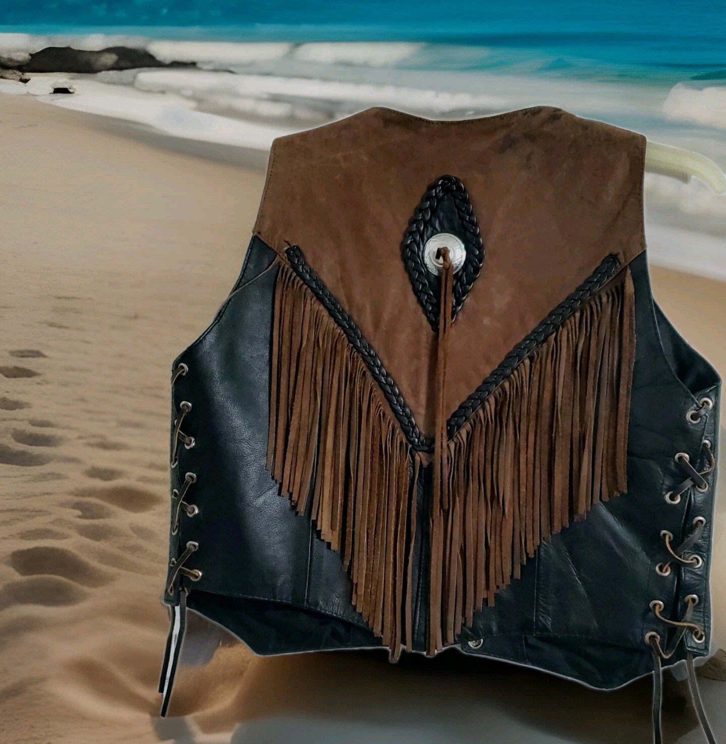 Motorcycle VEST LEATHER & SUEDE