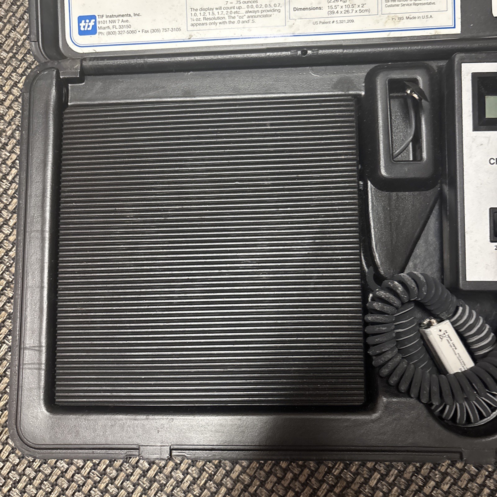 TIF 9010A Slimline Electronic Refrigerant Charging Scale 2c