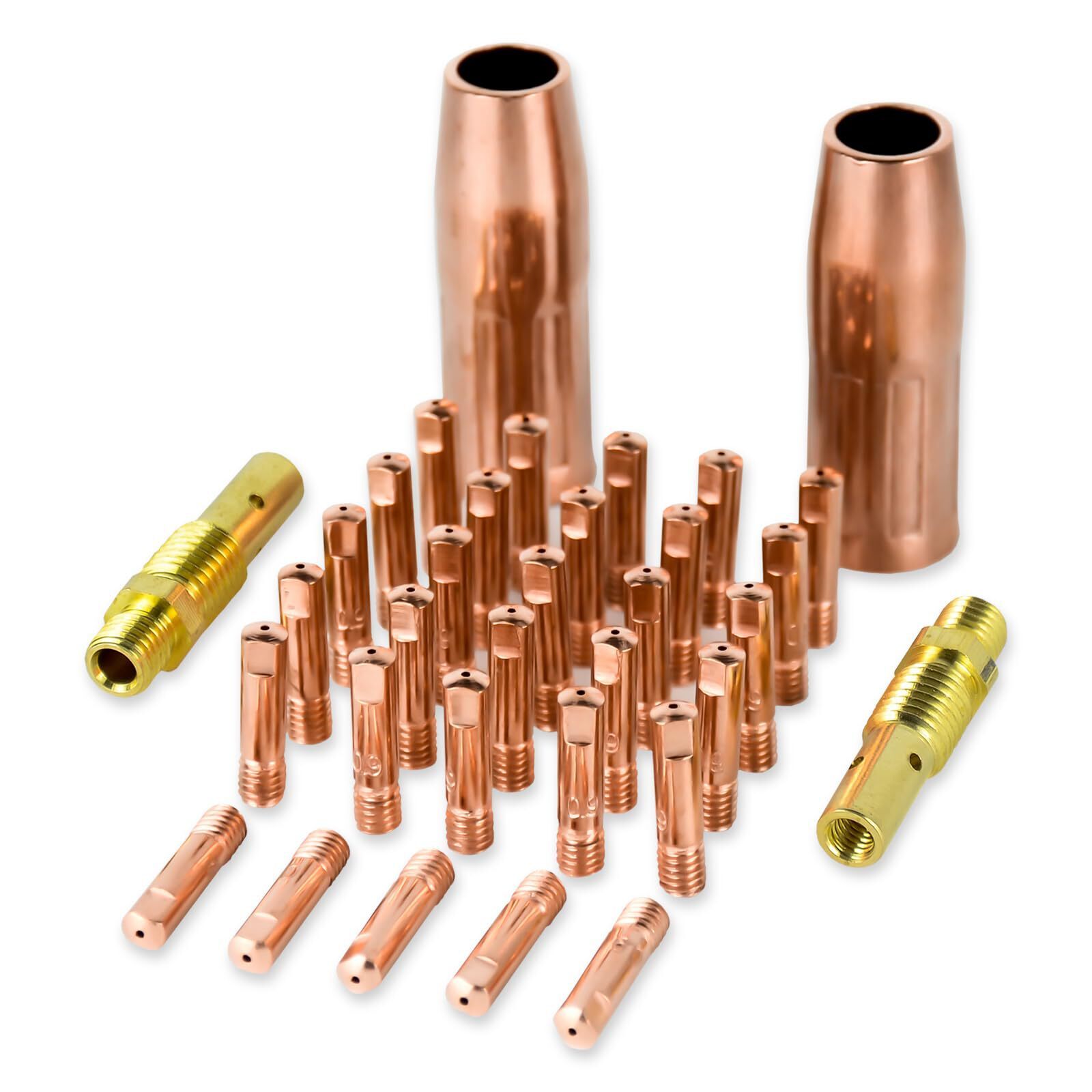 34-Piece MIG Welding Tips & Nozzles Kit, 0.035", for Lincoln 100L & Tweco Mini/#