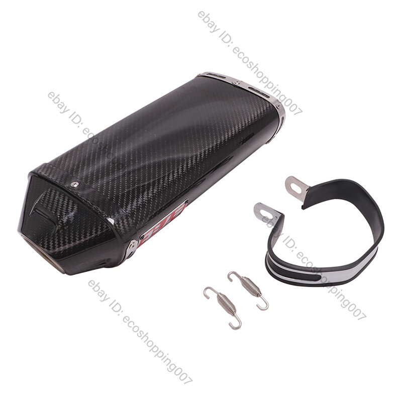 51mm Motorcycle Carbon Fiber Exhaust Muffler End Tips Tail Pipe Slip On System