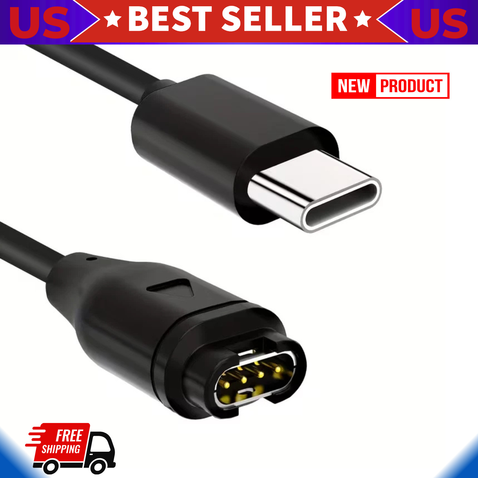 USB Type C Charger Charging Cable Cord For Garmin Fenix 6S/6/6X/Baro/7S/7X/6X