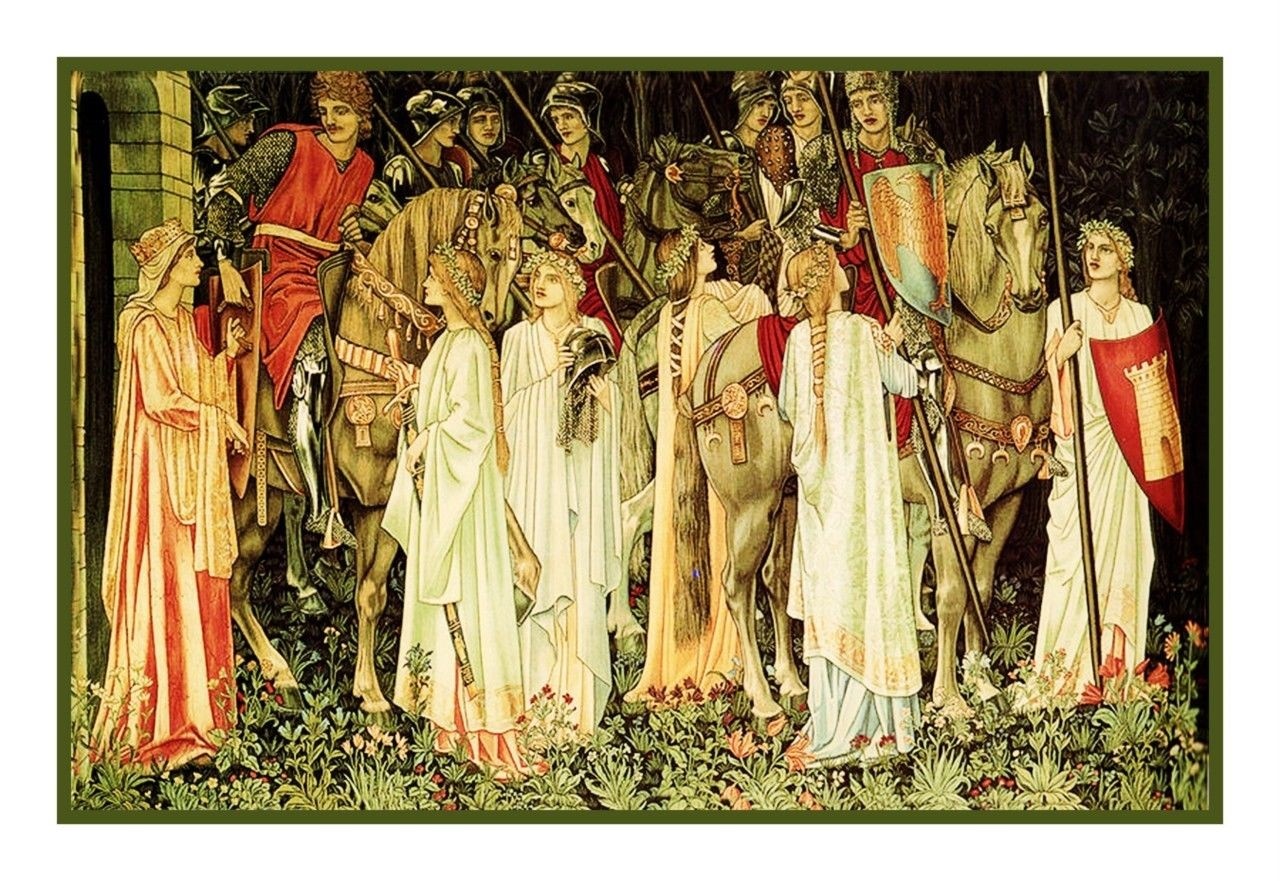 William Morris Knight Quest Holy Grail Counted Cross Stitch Chart Pattern